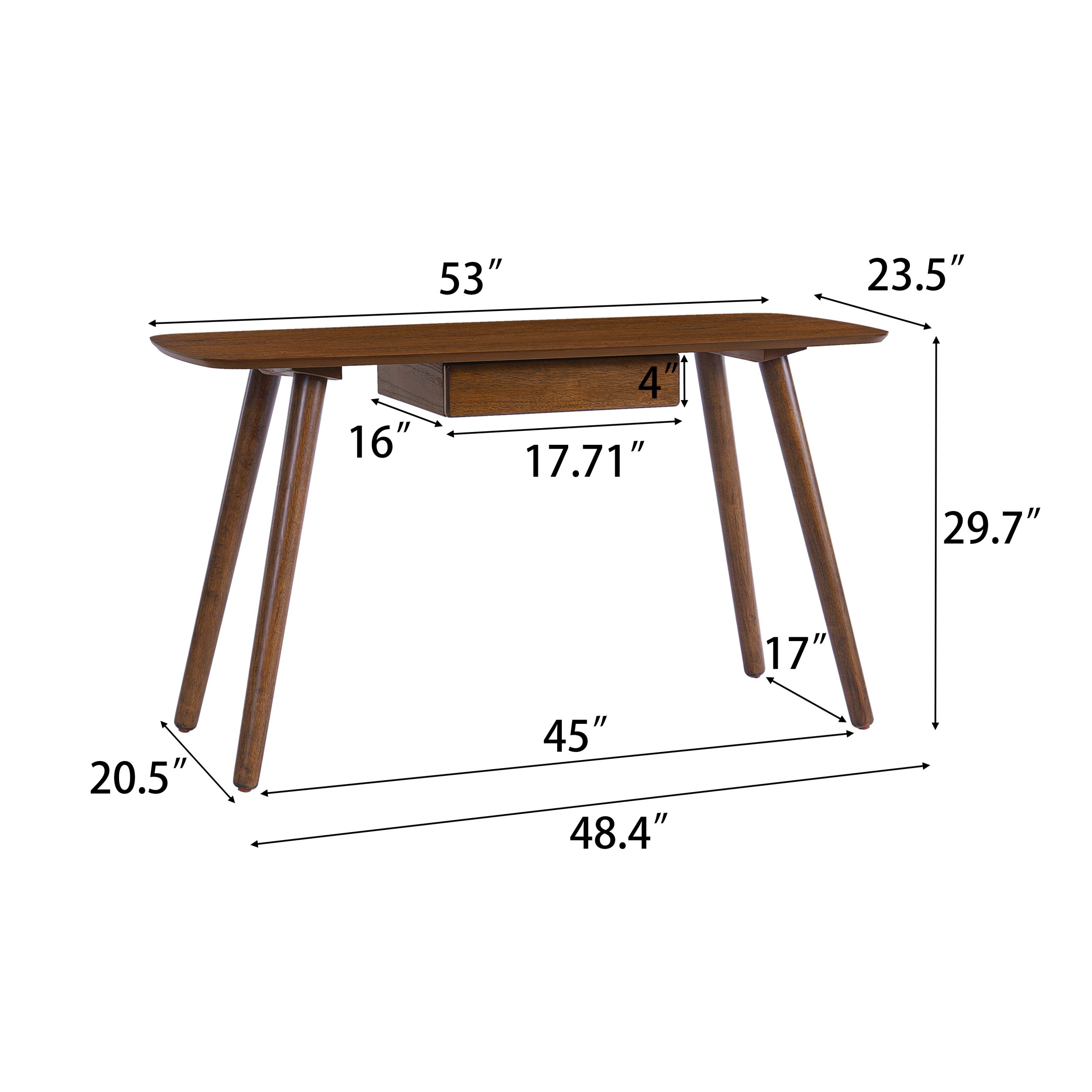 Study Computer Desk,Office Desk, Study Table,Writing Desk with Drawer for Home ,Office Modern Furniture,Walnut Color (Original SKU:59312.00) - Image 2