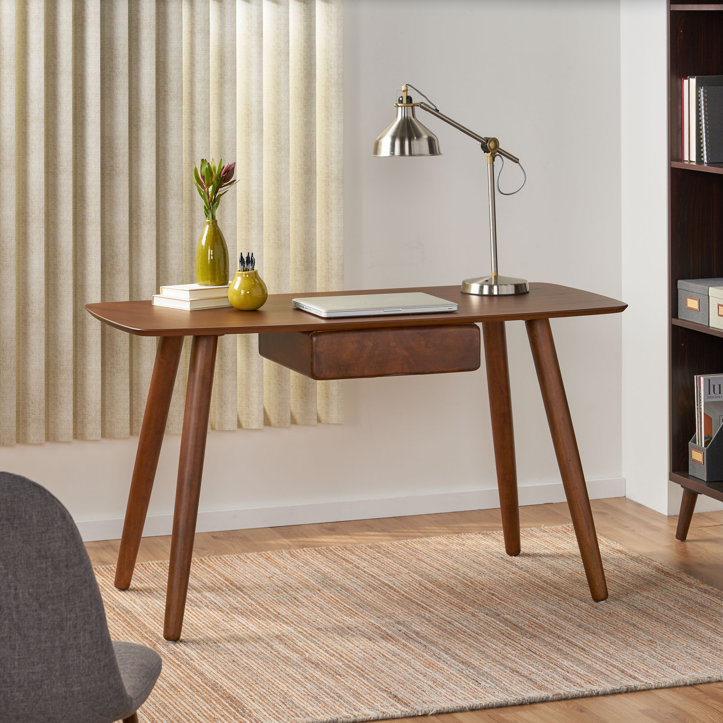 Study Computer Desk,Office Desk, Study Table,Writing Desk with Drawer for Home ,Office Modern Furniture,Walnut Color (Original SKU:59312.00) - Image 3