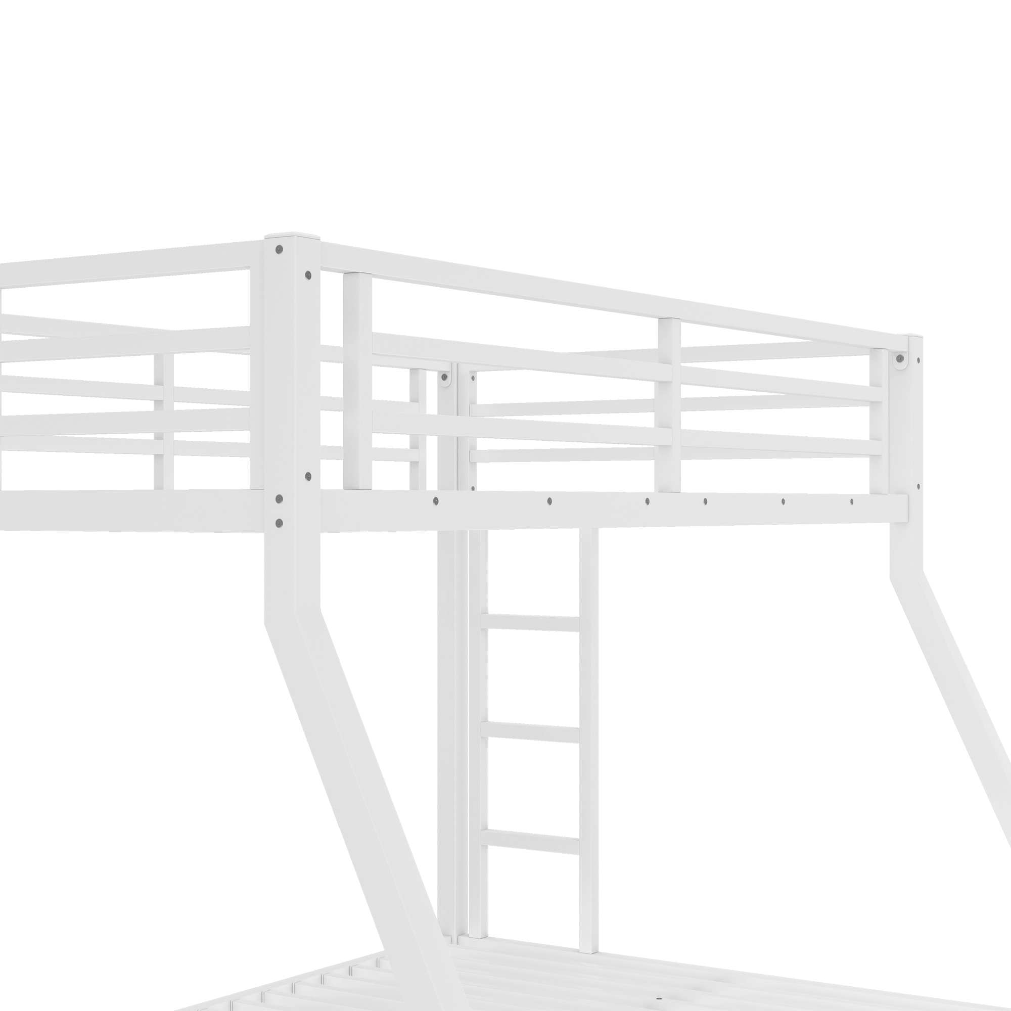 Metal Twin over Full Bunk Bed for Teens and Adults,Space-Saving/Noise Reduced/No Box Spring Needed, White - Image 4