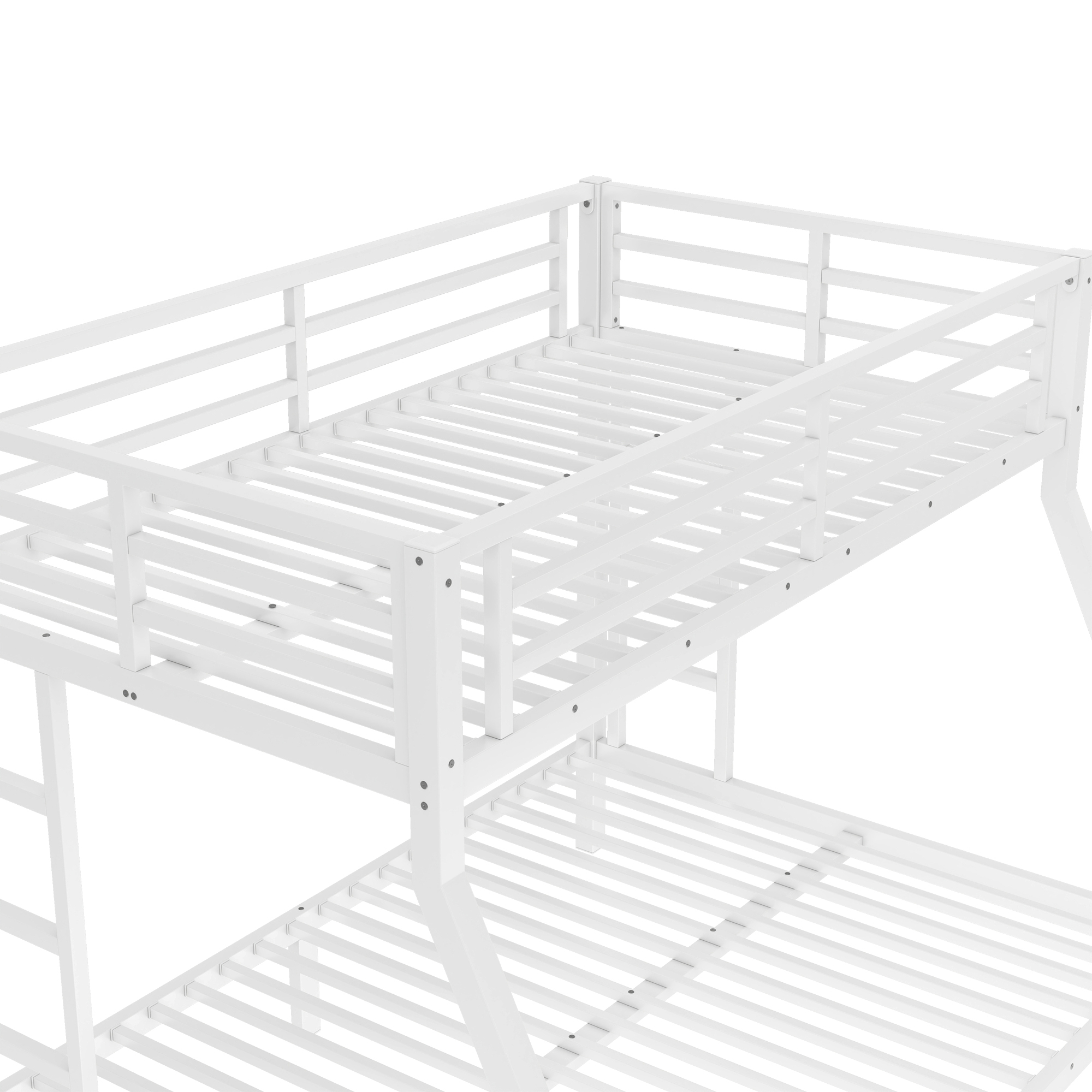 Metal Twin over Full Bunk Bed for Teens and Adults,Space-Saving/Noise Reduced/No Box Spring Needed, White - Image 6