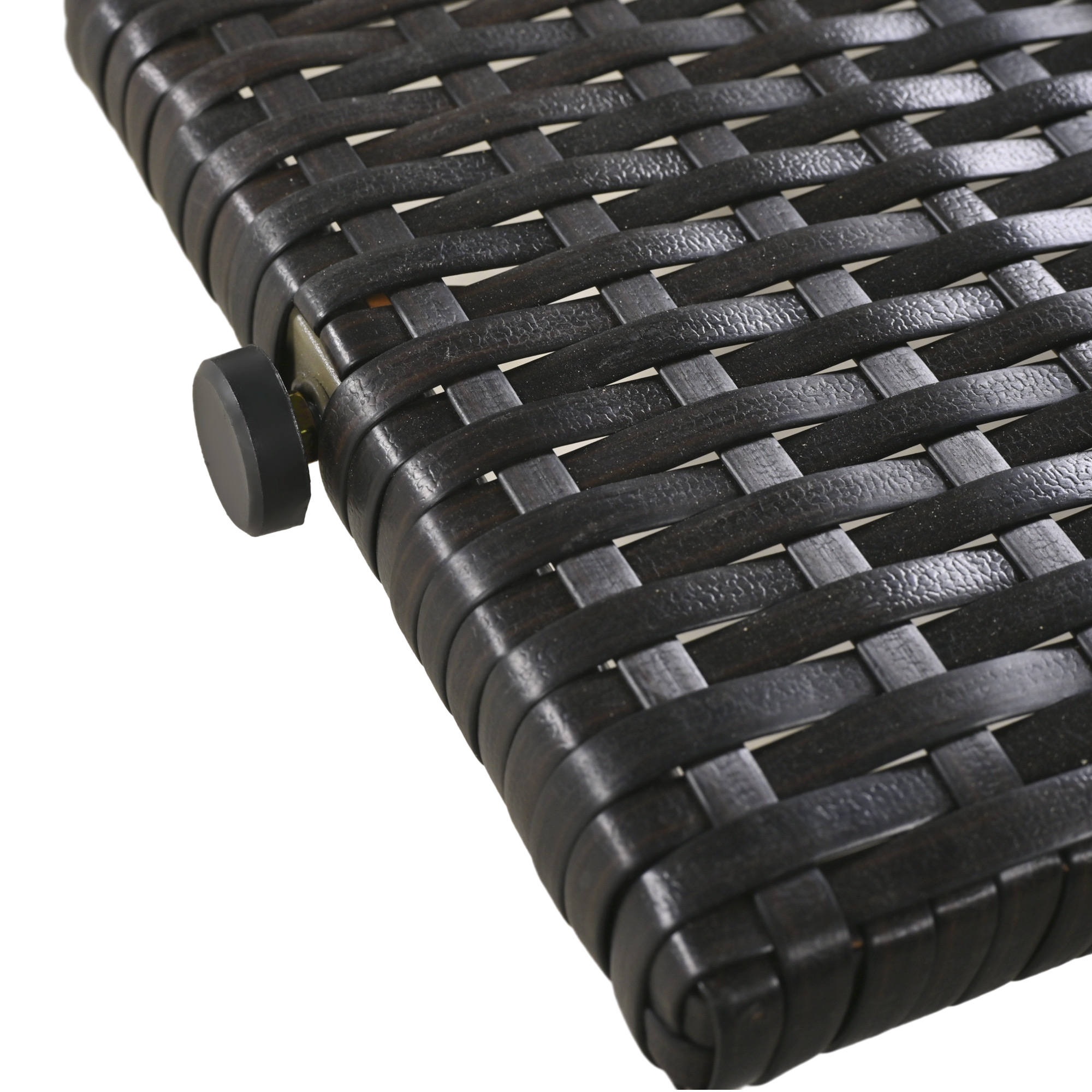 K&K 80'' Outdoor Wicker Chaise Lounge Chairs Set of 2, Patio Rattan Reclining Chair Pull-out Side Table w/ 5 - Level Adjustable Backrest Ergonomic Wave Design Pool Sunbathing Recliners, Dark Brown - Image 4