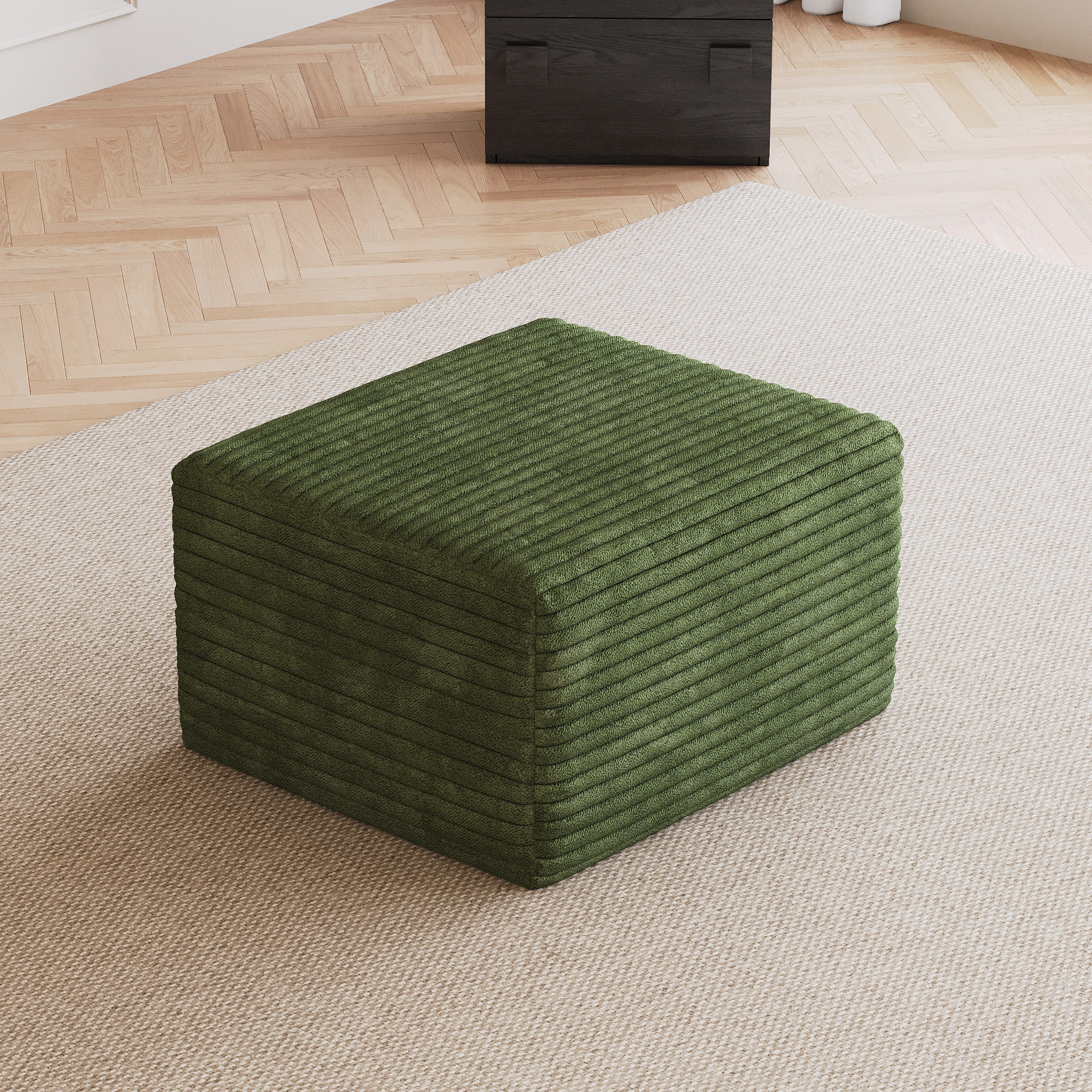 Sofa ottoman ,No Assembly Required,Green(Plush Corduroy Fabric) - Image 2