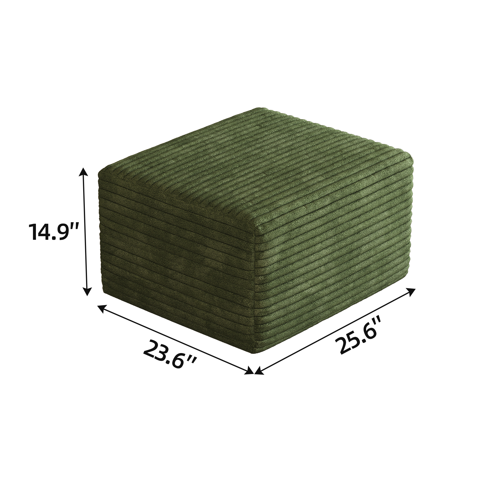 Sofa ottoman ,No Assembly Required,Green(Plush Corduroy Fabric) - Image 5