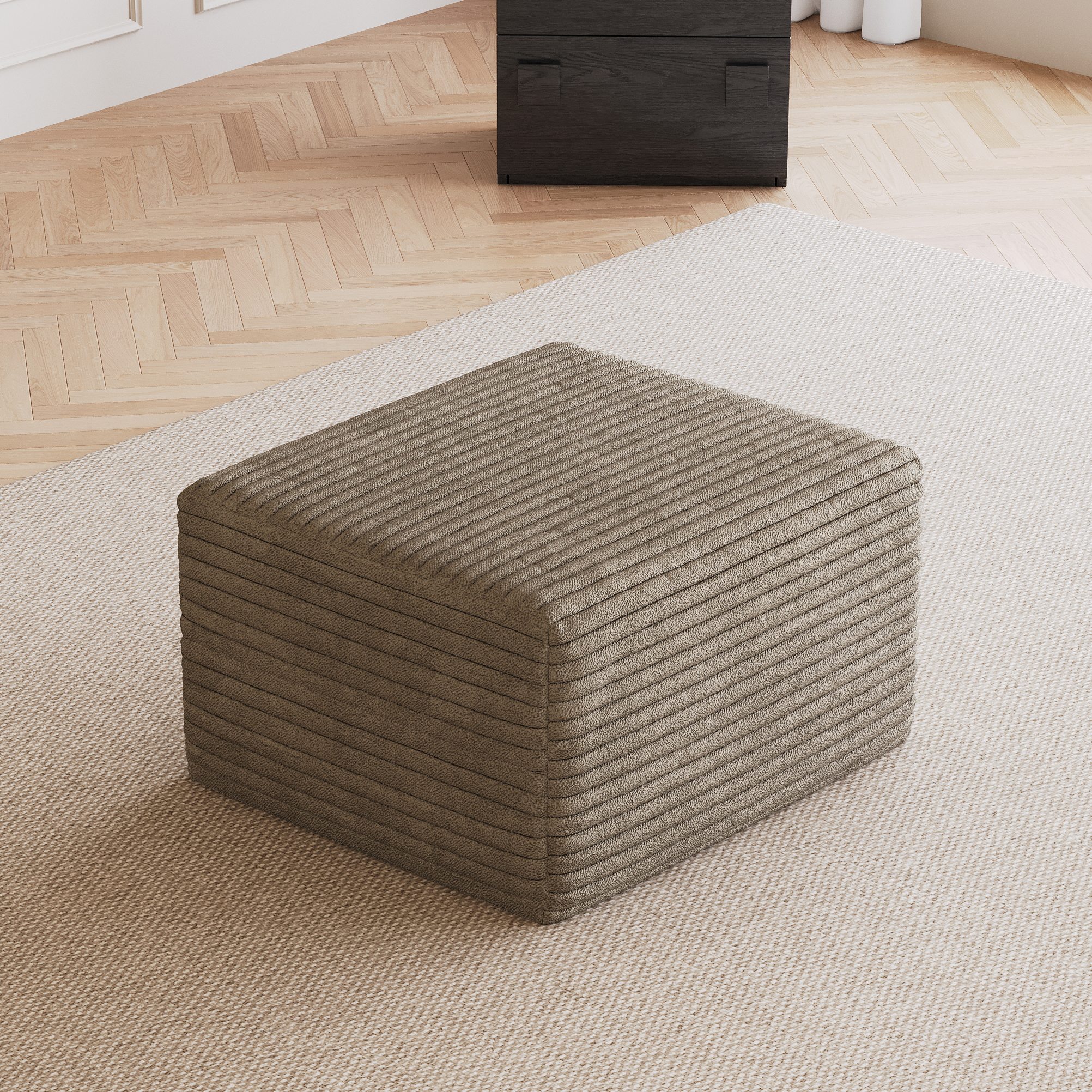 Sofa ottoman ,No Assembly Required,Camel(Plush Corduroy Fabric) - Image 2