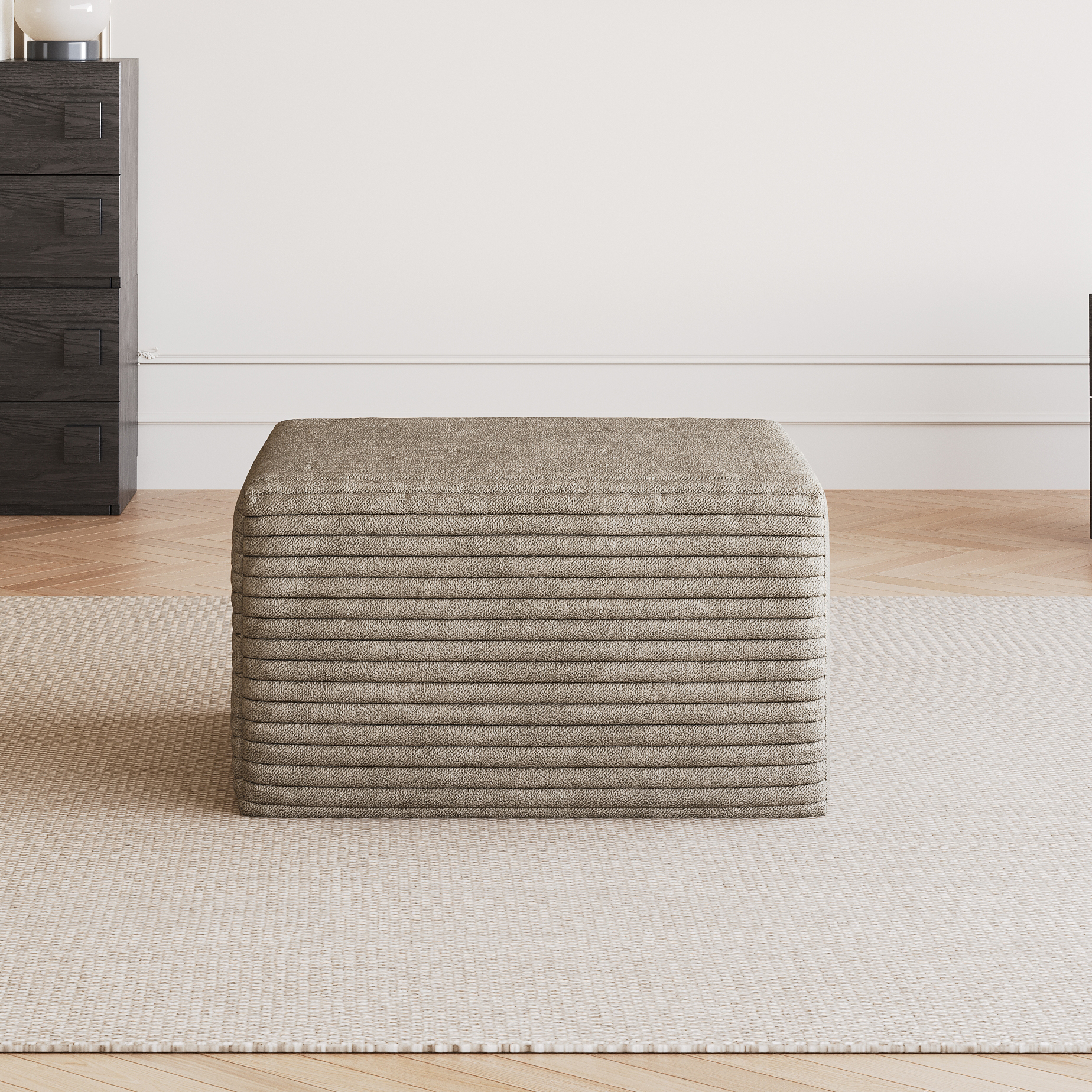 Sofa ottoman ,No Assembly Required,Camel(Plush Corduroy Fabric) - Image 3