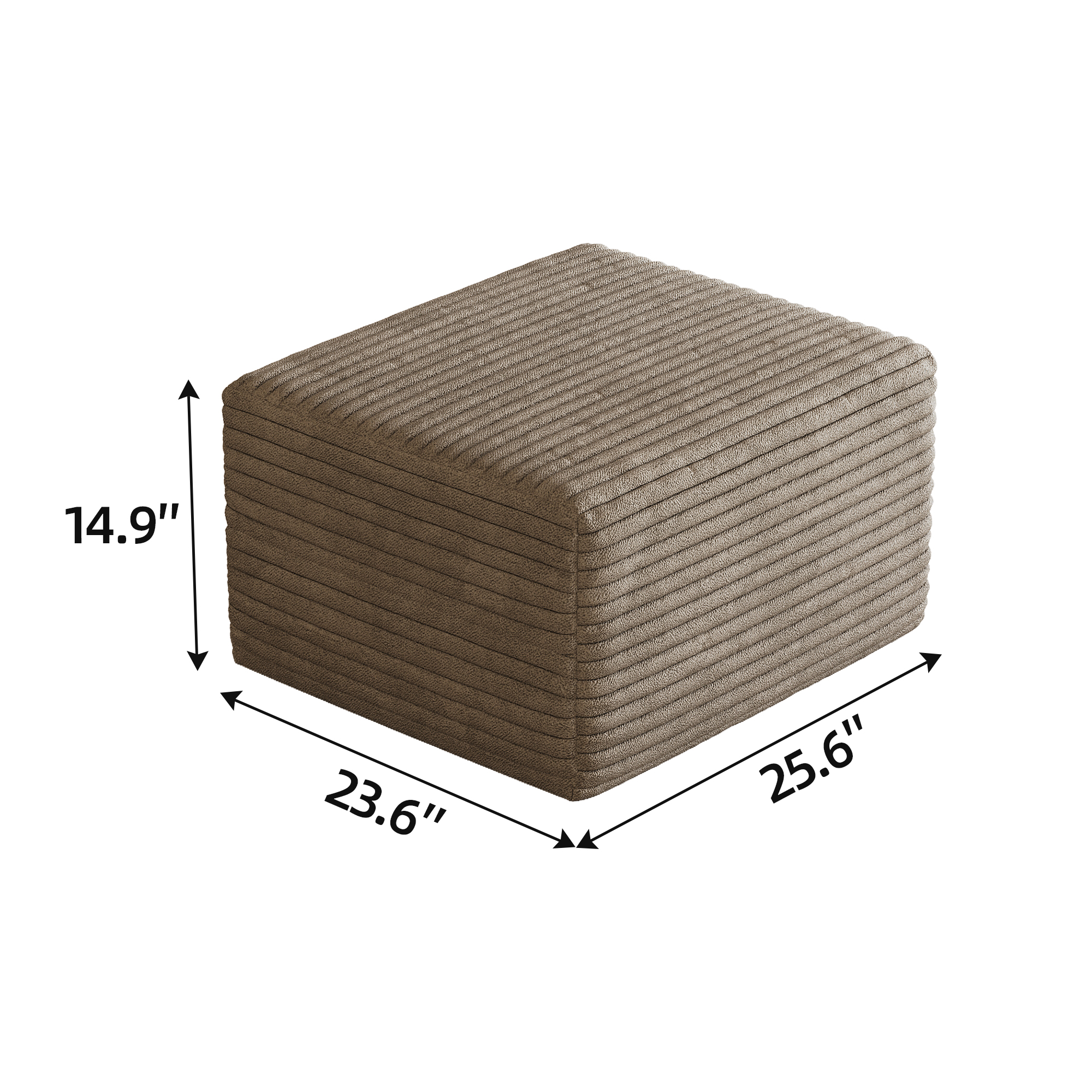 Sofa ottoman ,No Assembly Required,Camel(Plush Corduroy Fabric) - Image 5