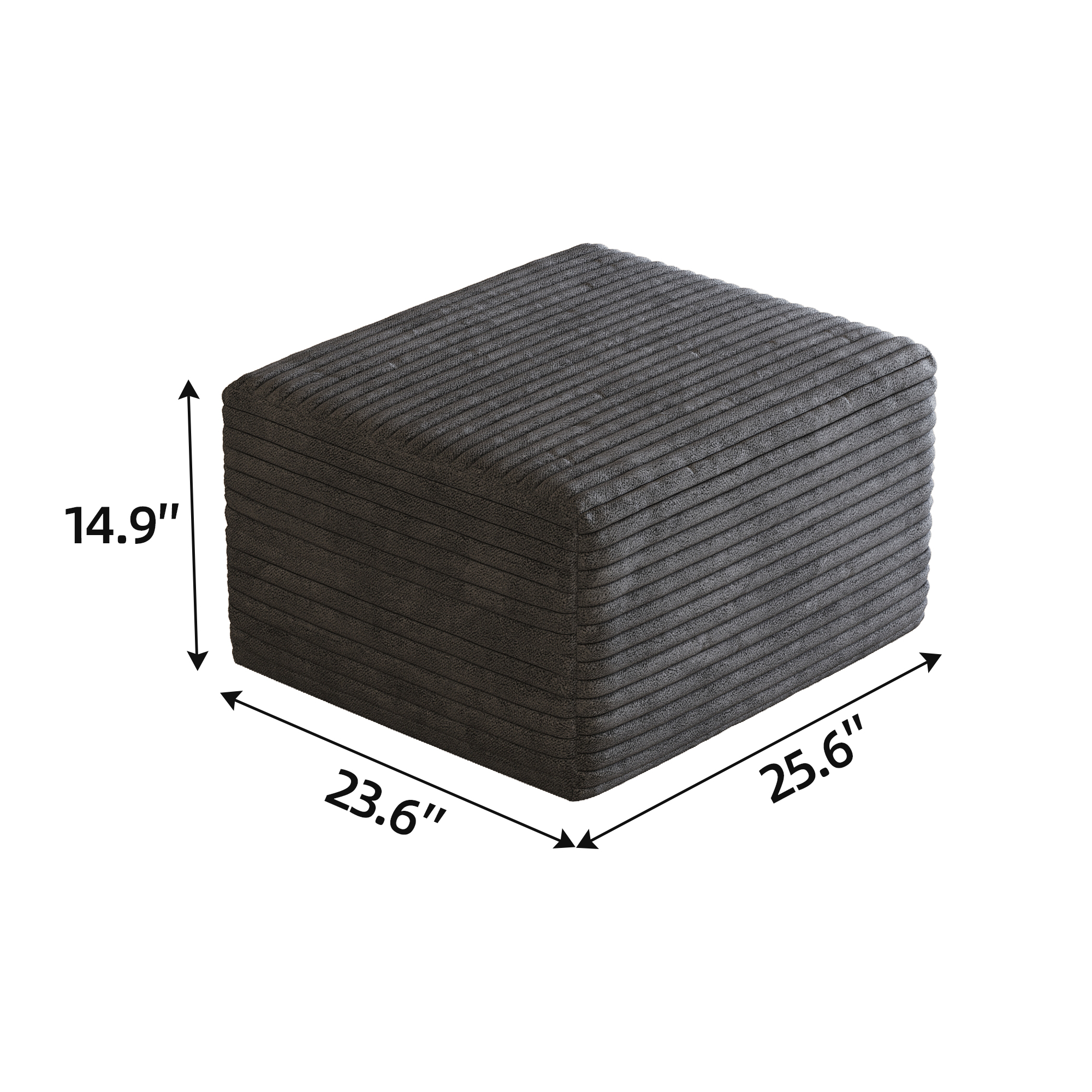 Sofa ottoman ,No Assembly Required,Dark Grey(Plush Corduroy Fabric) - Image 5
