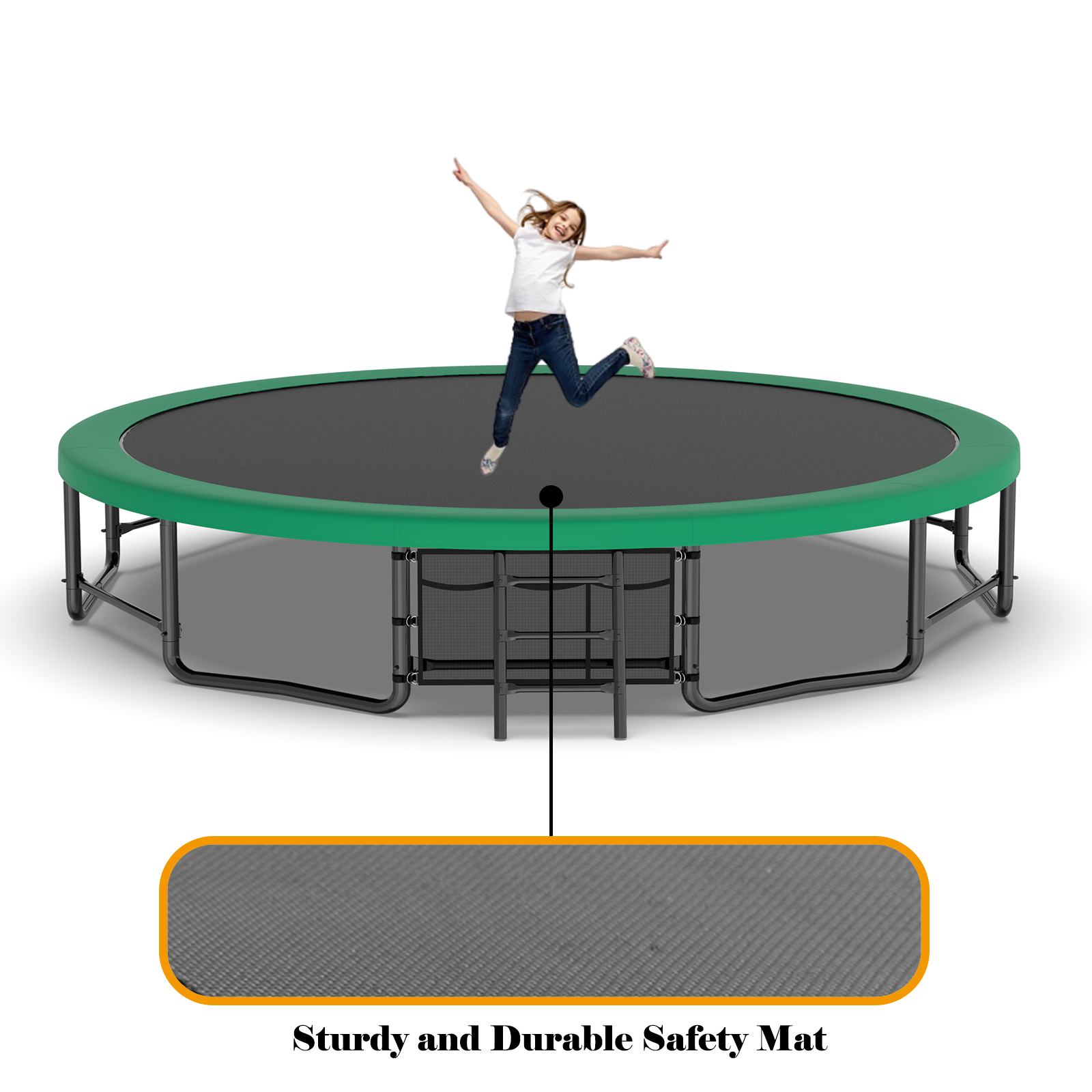 15FT Trampoline with Basketball Hoop - Recreational Trampolines with Ladder ,Shoe Bag and Galvanized Anti-Rust Coating - Image 3