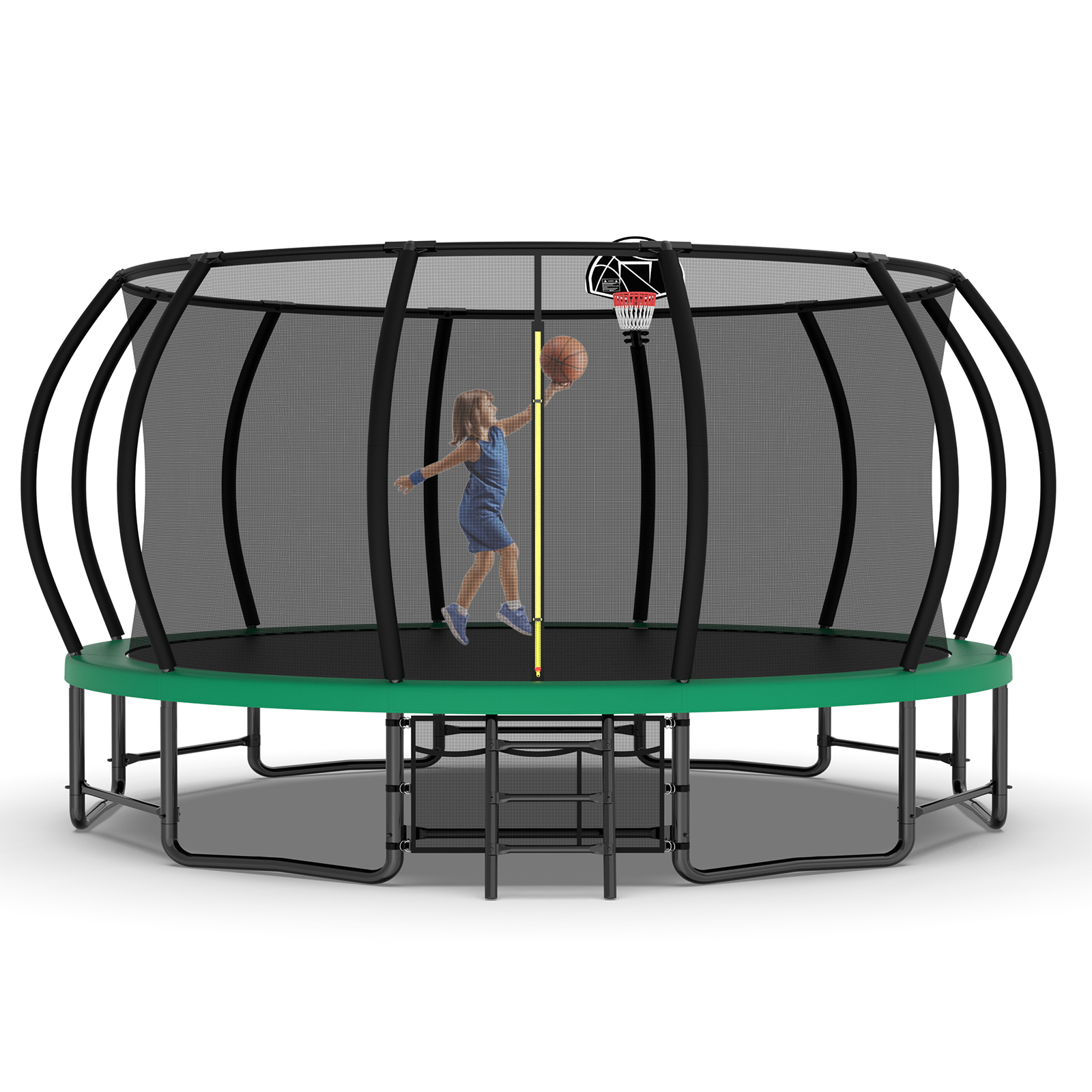 15FT Trampoline with Basketball Hoop - Recreational Trampolines with Ladder ,Shoe Bag and Galvanized Anti-Rust Coating - Image 5