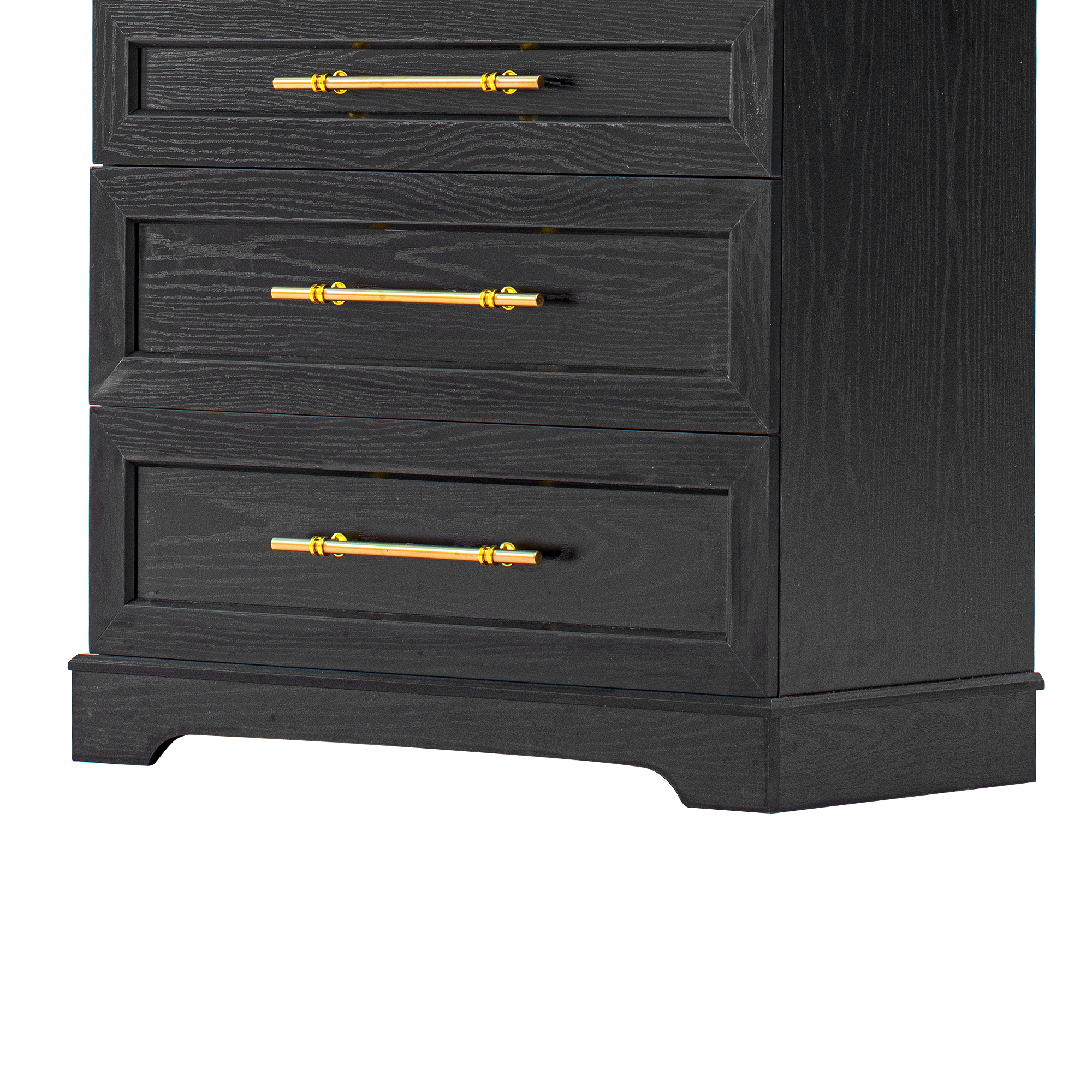 K&K 78.2" Tall Farmhouse Kitchen Pantry Cabinet with 8 Door Shelves, Storage Cabinet with 3 Adjustable Shelves, 3 Large Drawers, Versatile Cupboard for Kitchen, Dining & Bathroom, Ash Black - Image 4