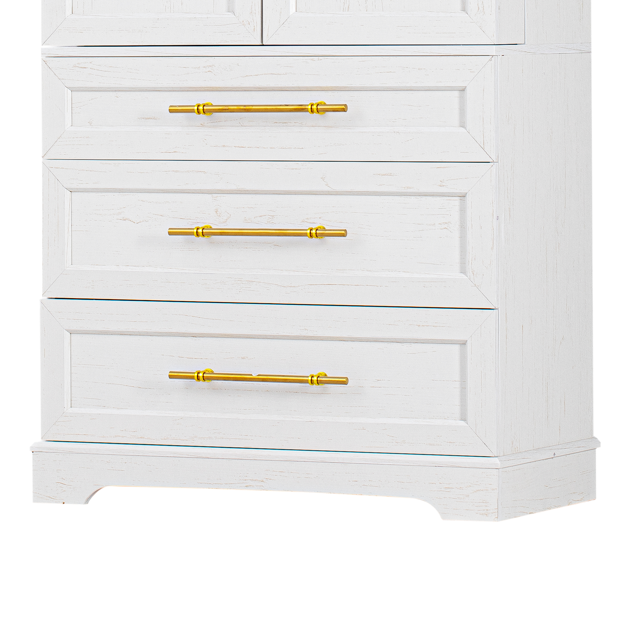 K&K 78.2" Tall Farmhouse Kitchen Pantry Cabinet with 8 Door Shelves, Storage Cabinet with 3 Adjustable Shelves, 3 Large Drawers, Versatile Cupboard for Kitchen, Dining & Bathroom, Retro White - Image 2