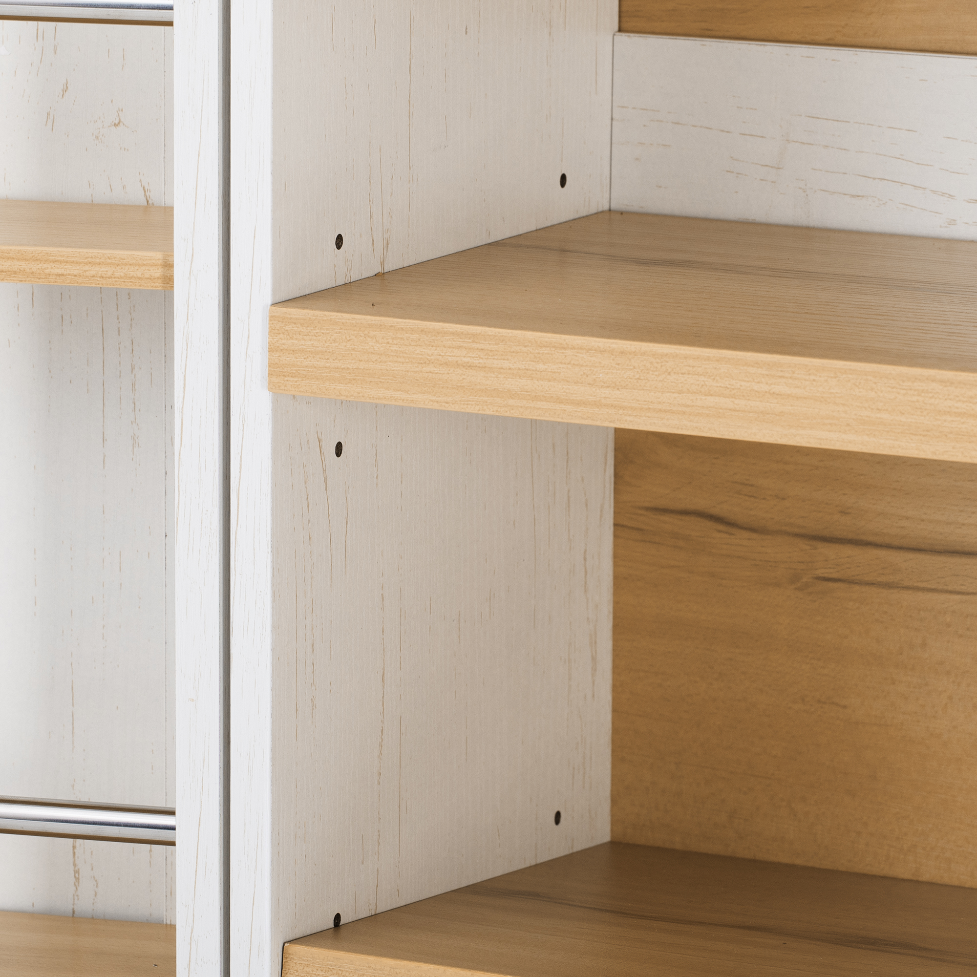 K&K 78.2" Tall Farmhouse Kitchen Pantry Cabinet with 8 Door Shelves, Storage Cabinet with 3 Adjustable Shelves, 3 Large Drawers, Versatile Cupboard for Kitchen, Dining & Bathroom, Retro White - Image 6