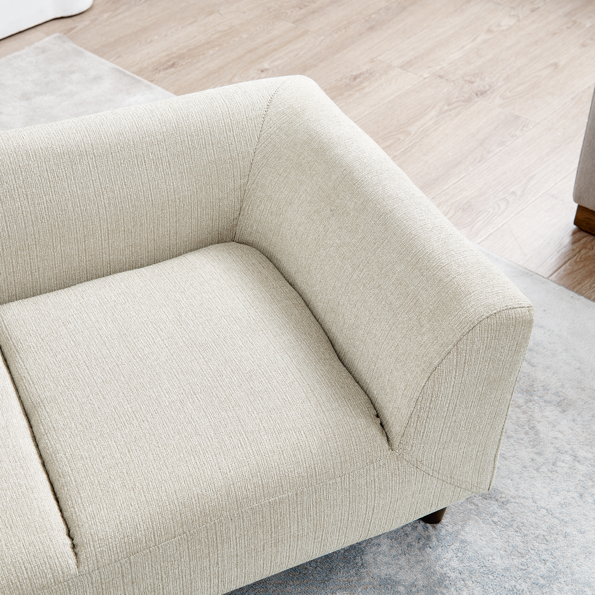 Pet sofa with backrest and armrests, modern rectangular pet sofa suitable for small and medium dogs, soft cushion comfortable dog sofa,--BEIGE - Image 5