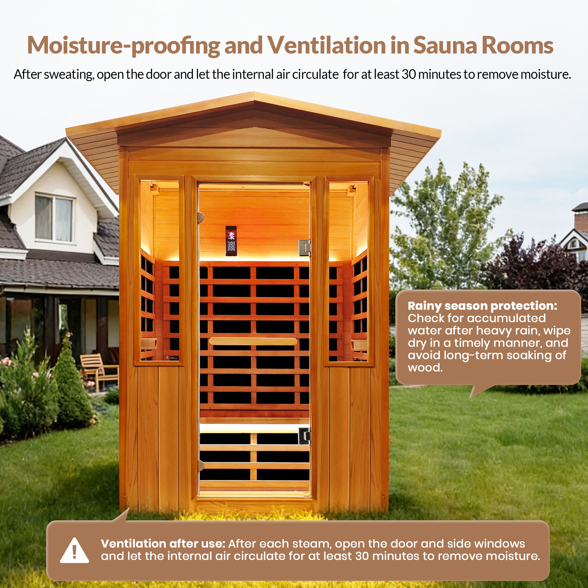 Outdoor Double Red Cedar Far Infrared Sauna Room - Image 2