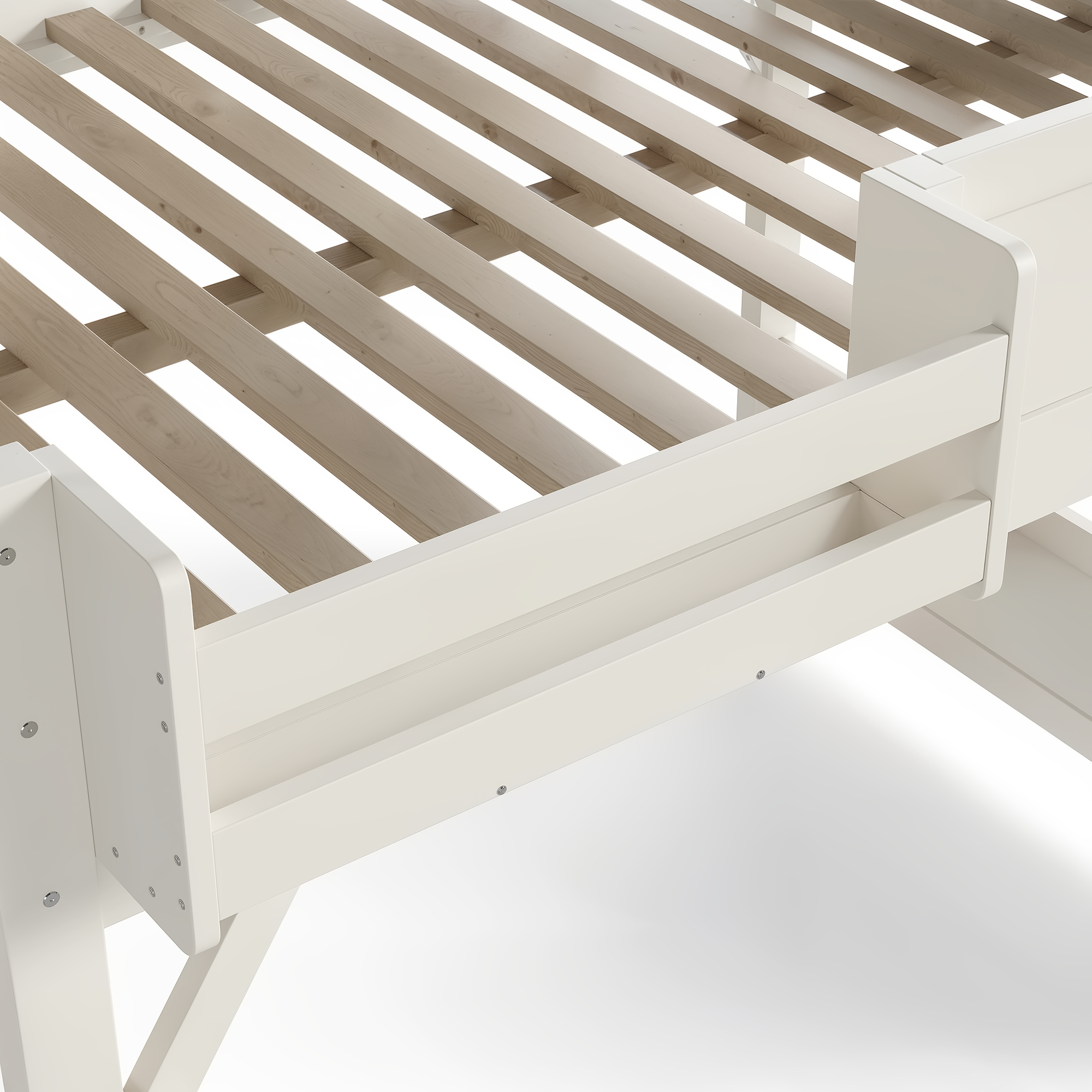 Full Size Loft Bed with Built-in Wardrobe and Storage Space, Solid Wood Loft Bed with Beside Shelves, Full-length Guardrails and Stairs, No Box Spring Needed,Beige - Image 6