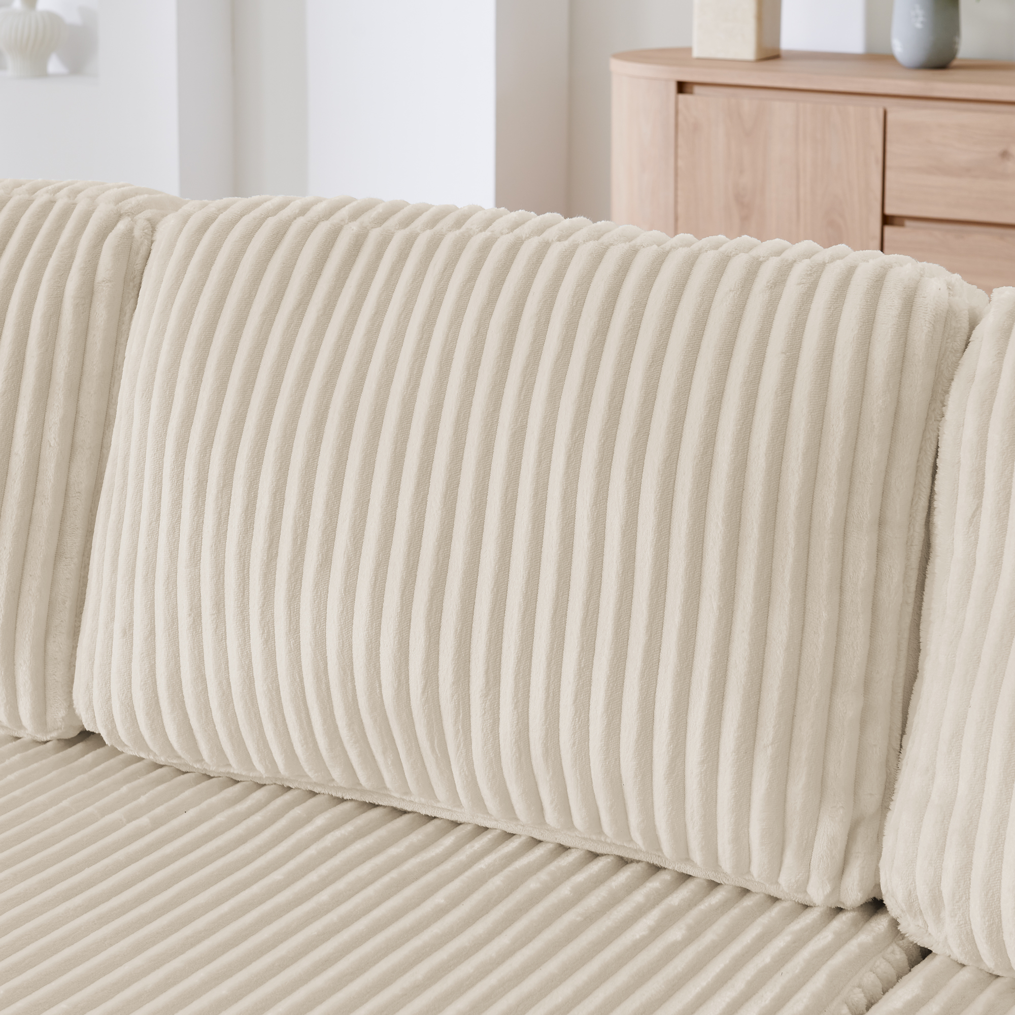 U shape Modular Sectional Sofa, Compressed Sectional Sofa Modern Minimalist Style Corduroy Couch, Sleeper Sofa for Living Room, Bedroom, Comfy Compressed Sofa Couch Space-Efficient Design-beige - Image 5