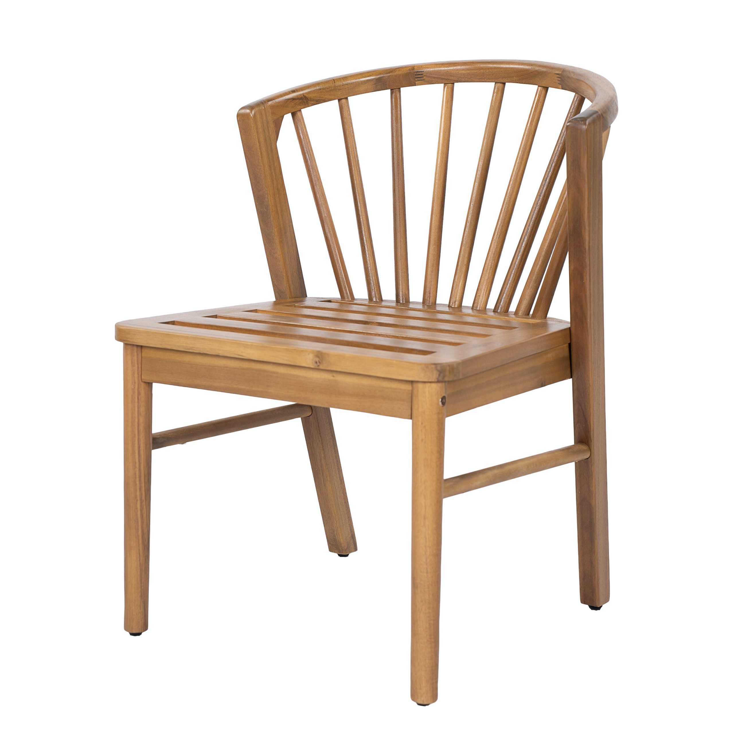 Outdoor Dining Chairs Set of 2, Acacia Wood Patio Chairs with Cream Washable Cushion,for Backyard, Poolside, Garden,Teak - Image 6