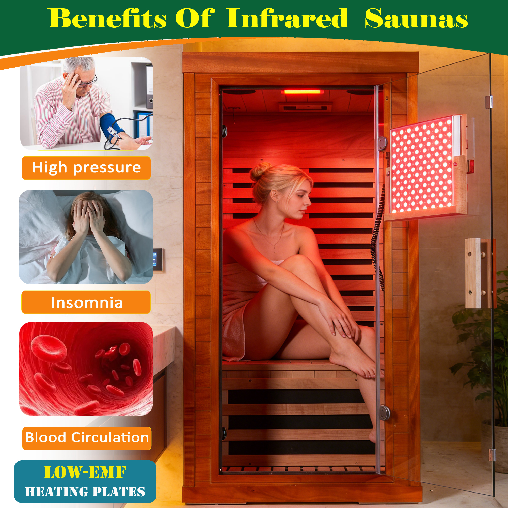 Infrared sauna with red light therapy for 1 person - Image 4