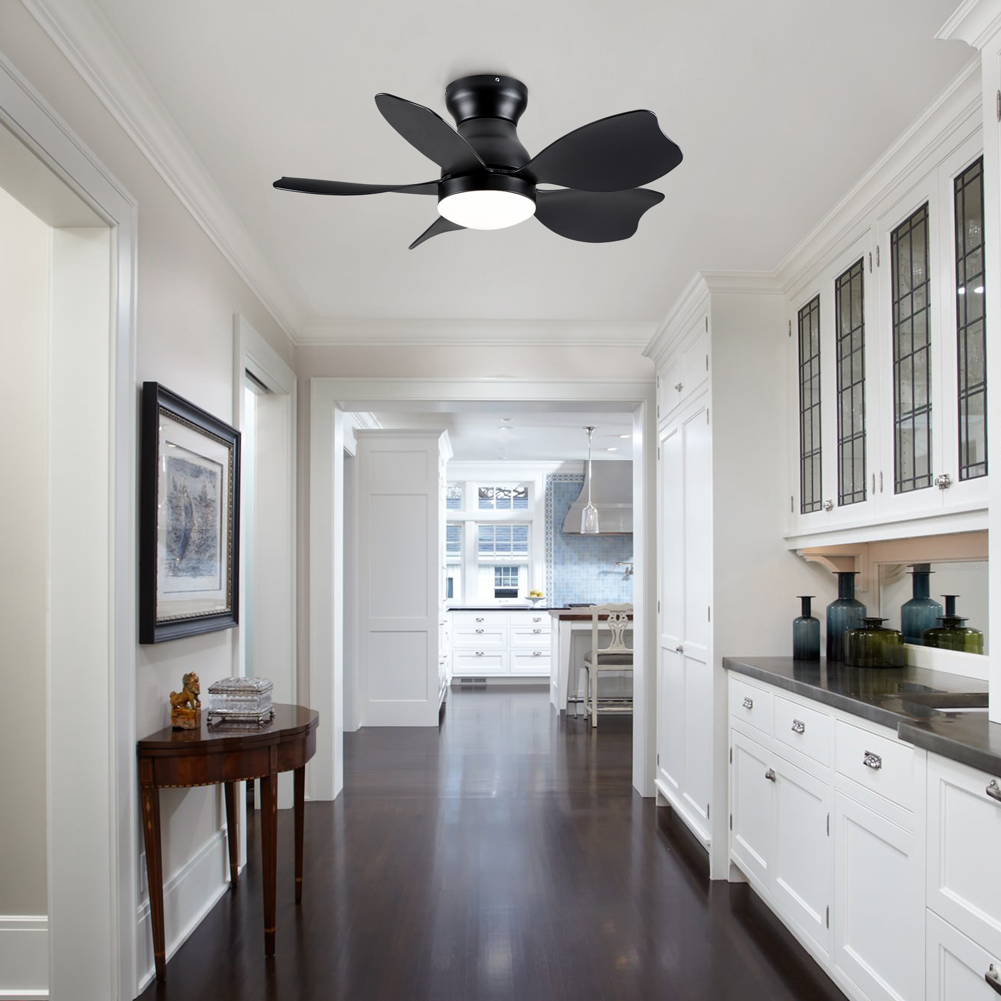 30" Small Kid's Low Profile Flush Mount Ceiling Fan Lighting with Remote Control for Small Children Room - Image 5