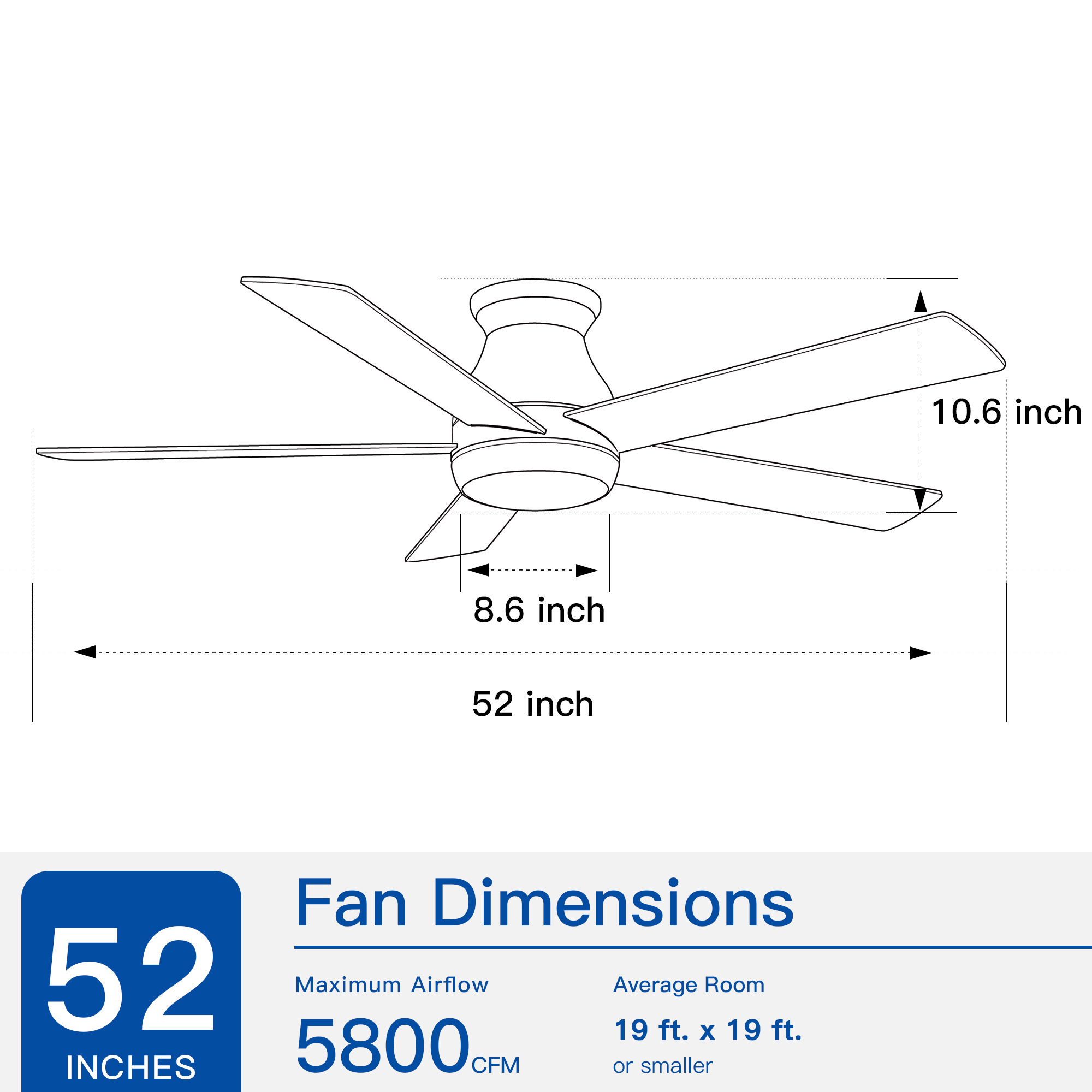 52" Low Profile Ceiling Fan in Brushed Nickel with Silver Blades - Image 4