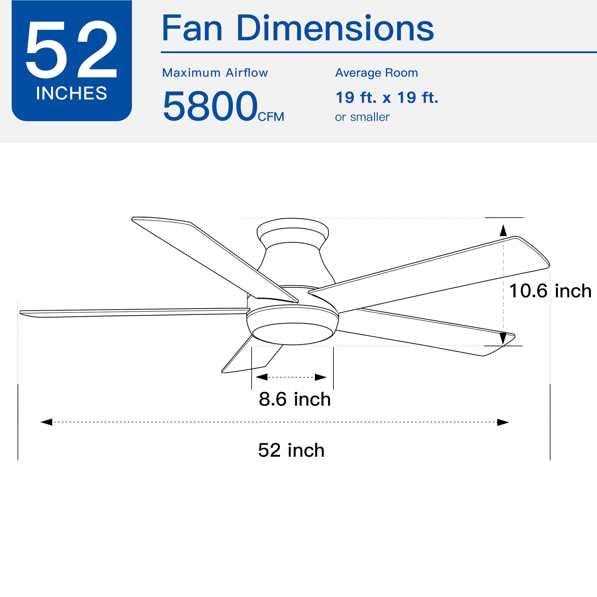 52" Low Profile Ceiling Fan in Brushed Nickel with Silver Blades - Image 3