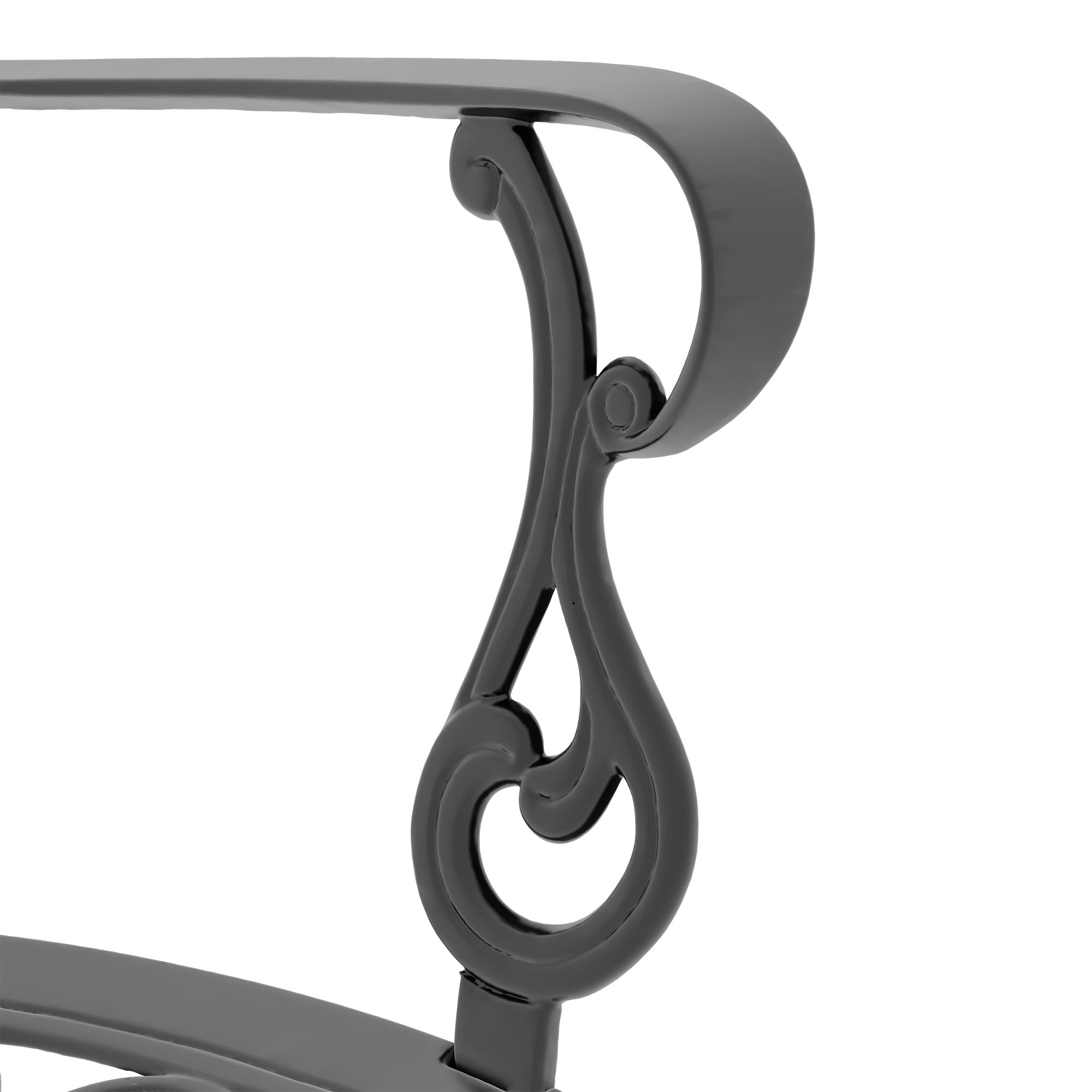 Cast Aluminum Patio Dining Chair 4PCS With Black Frame and Off-white Cushions (same as W1710S00506) - Image 4