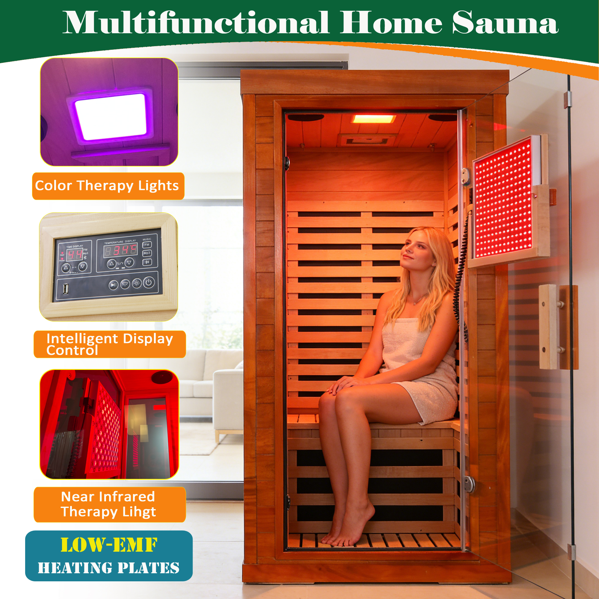 One-person sauna room front wall - Image 3