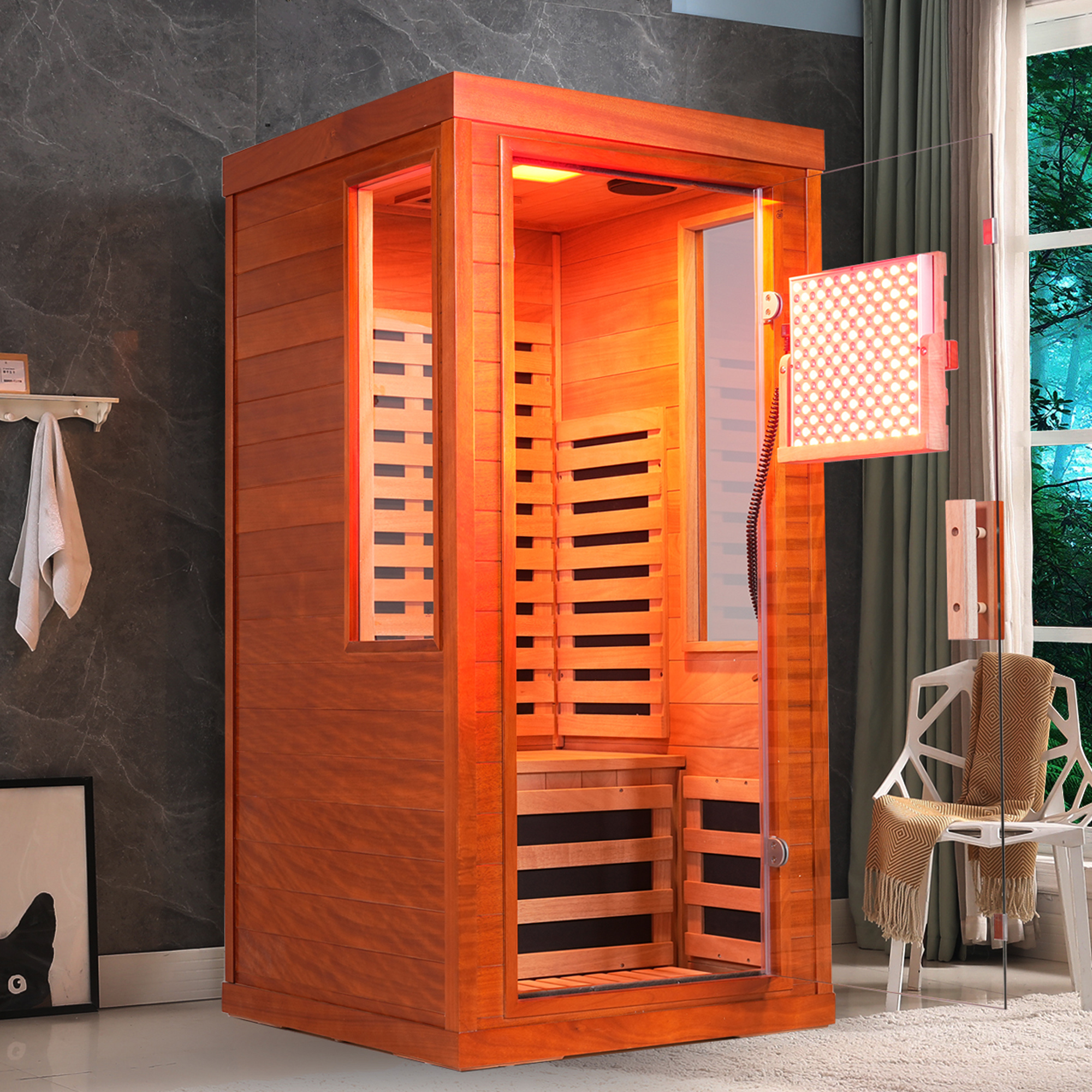 One-person sauna room front wall - Image 2