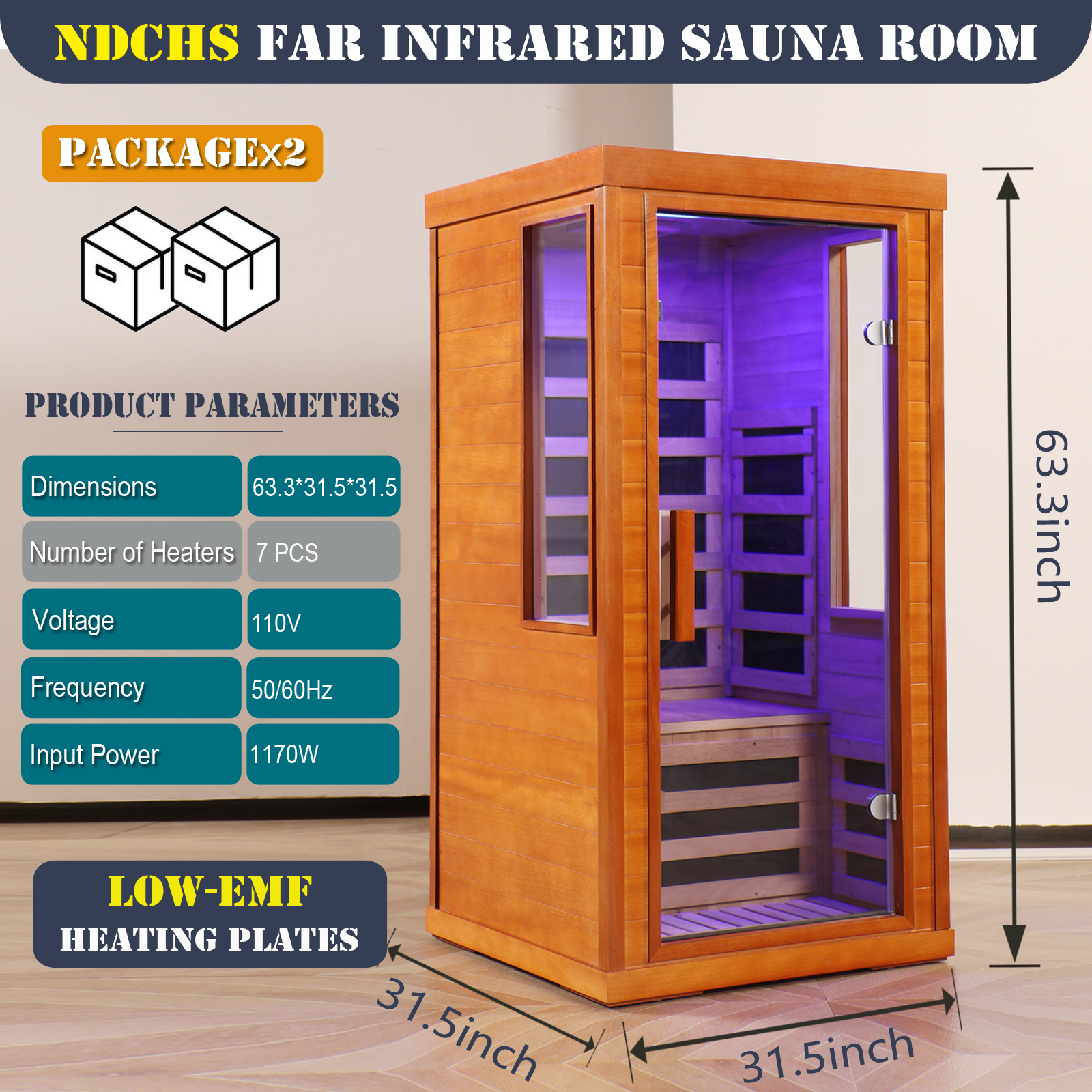 1 person far infrared sauna room - Image 4