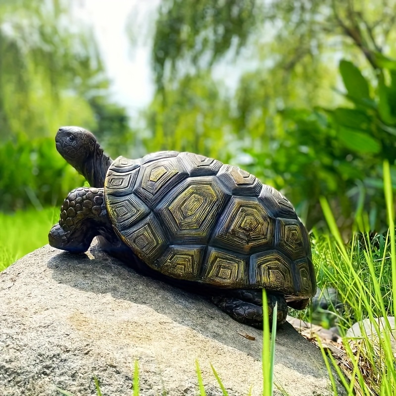21.3" Large 3D Turtle Statue, Realistic Resin Garden Sculpture with Intricate Shell Design, Weather-Resistant Indoor & Outdoor Decor for Lawn, Balcony, Patio, Unique Home Gift & Landscape Art - Image 2