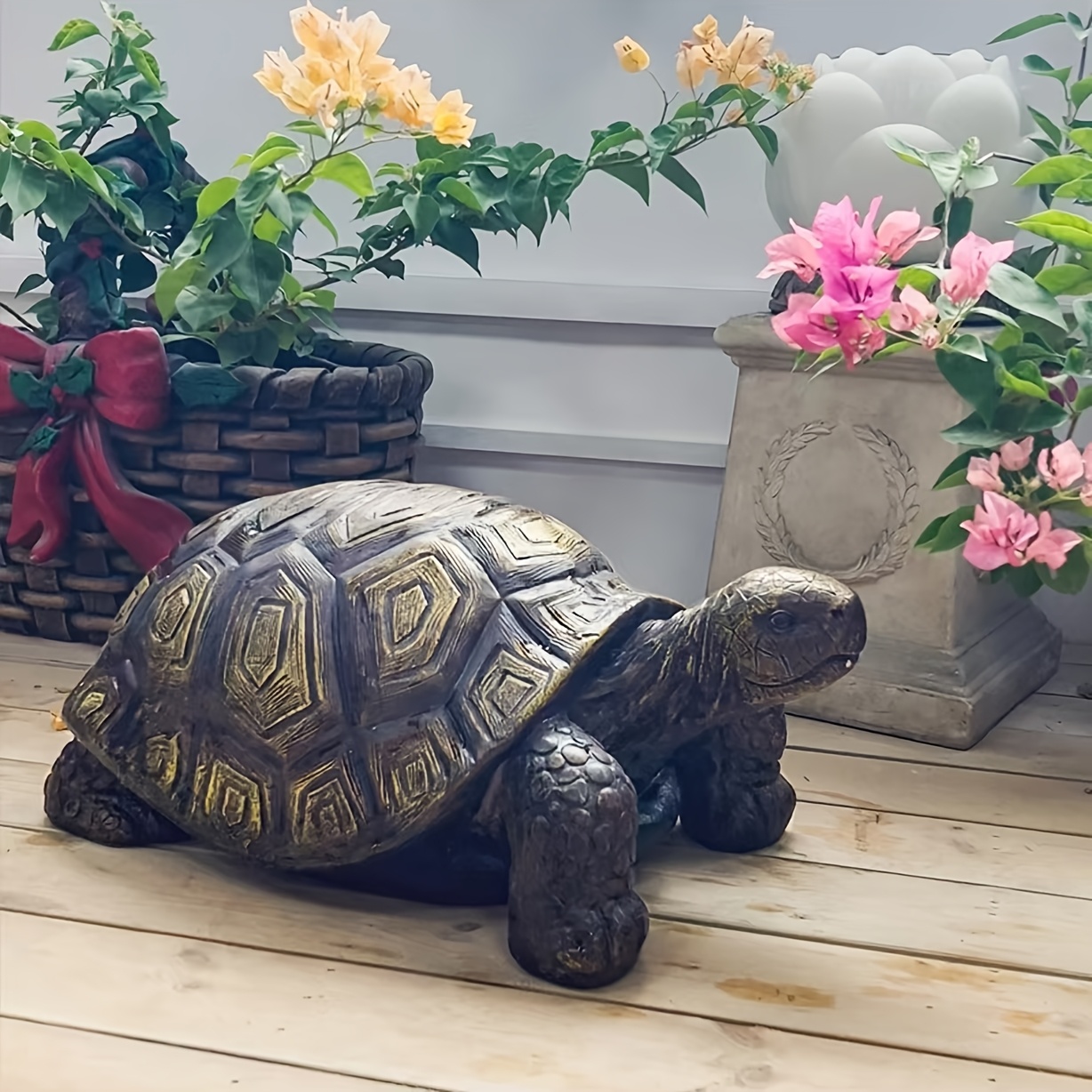 21.3" Large 3D Turtle Statue, Realistic Resin Garden Sculpture with Intricate Shell Design, Weather-Resistant Indoor & Outdoor Decor for Lawn, Balcony, Patio, Unique Home Gift & Landscape Art - Image 3