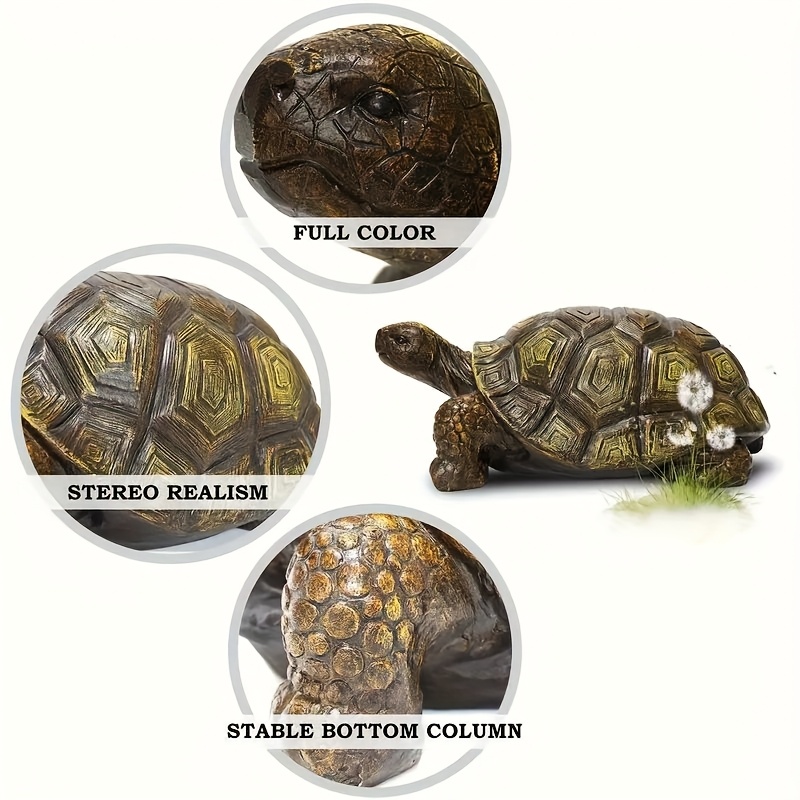 21.3" Large 3D Turtle Statue, Realistic Resin Garden Sculpture with Intricate Shell Design, Weather-Resistant Indoor & Outdoor Decor for Lawn, Balcony, Patio, Unique Home Gift & Landscape Art - Image 4