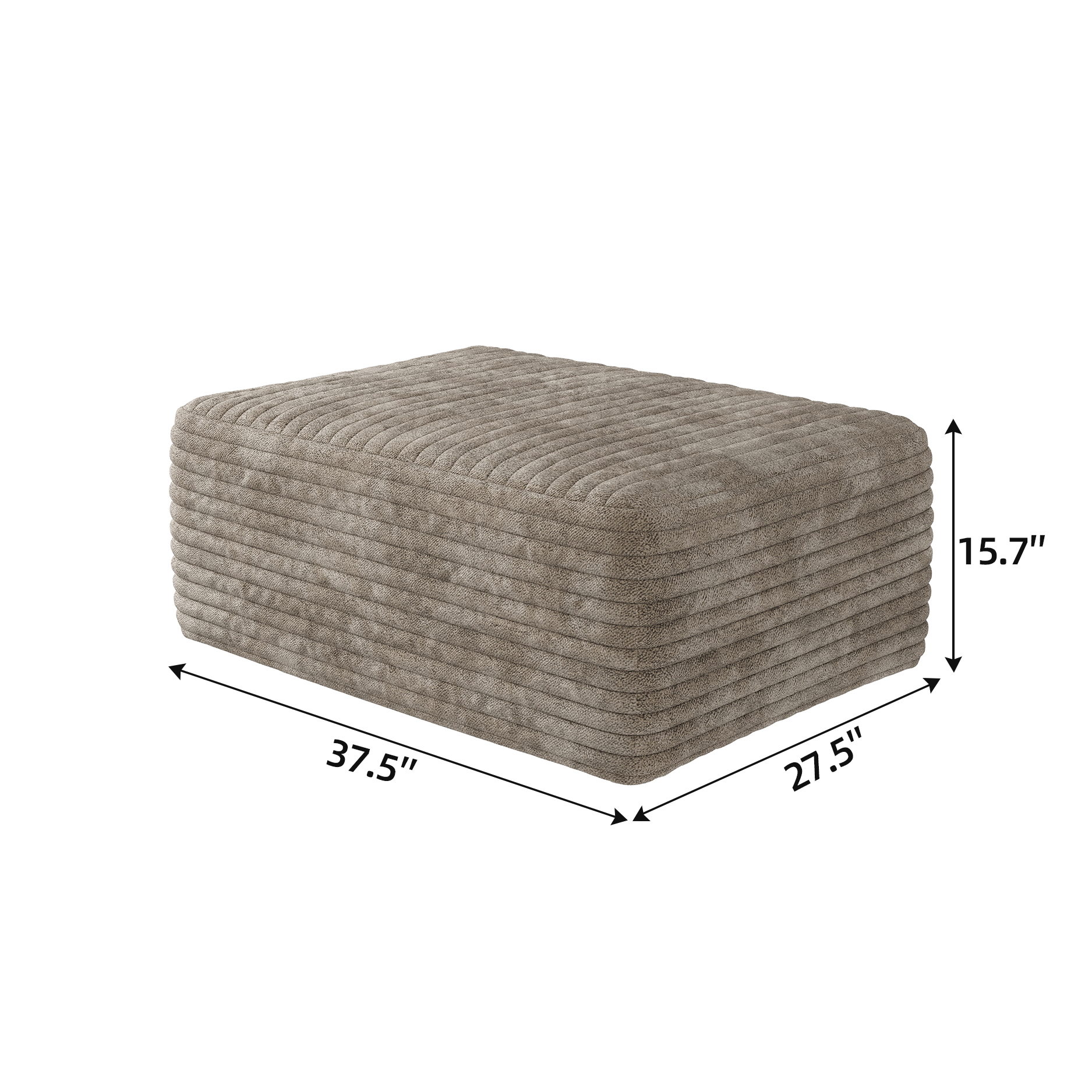 37.40"Sofa ottoman ,No Assembly Required,Camel(Plush Corduroy Fabric) - Image 4