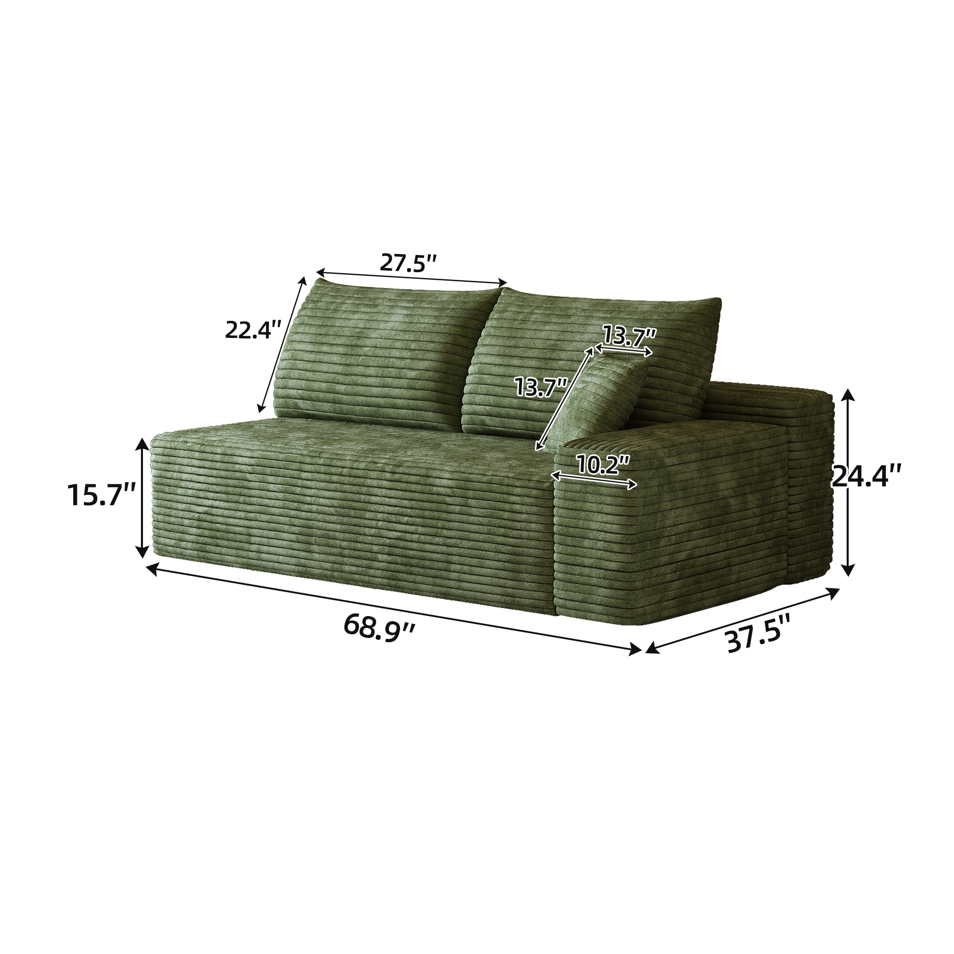 Y159-3R-GREEN 3seater right green - Image 4
