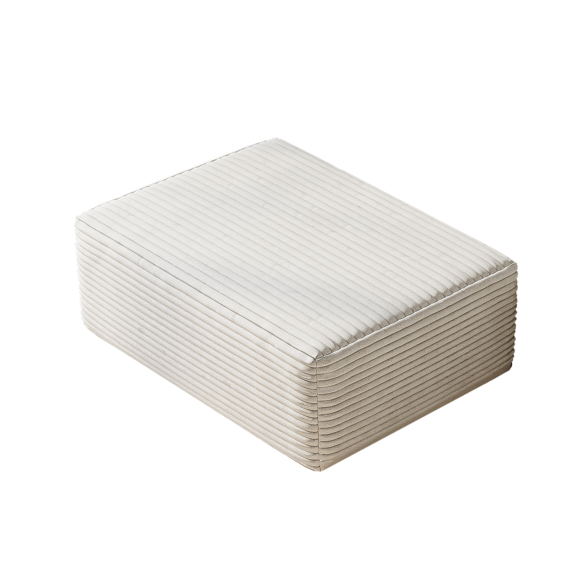 37.40"Sofa ottoman ,No Assembly Required,White(Plush Corduroy Fabric) - Image 2