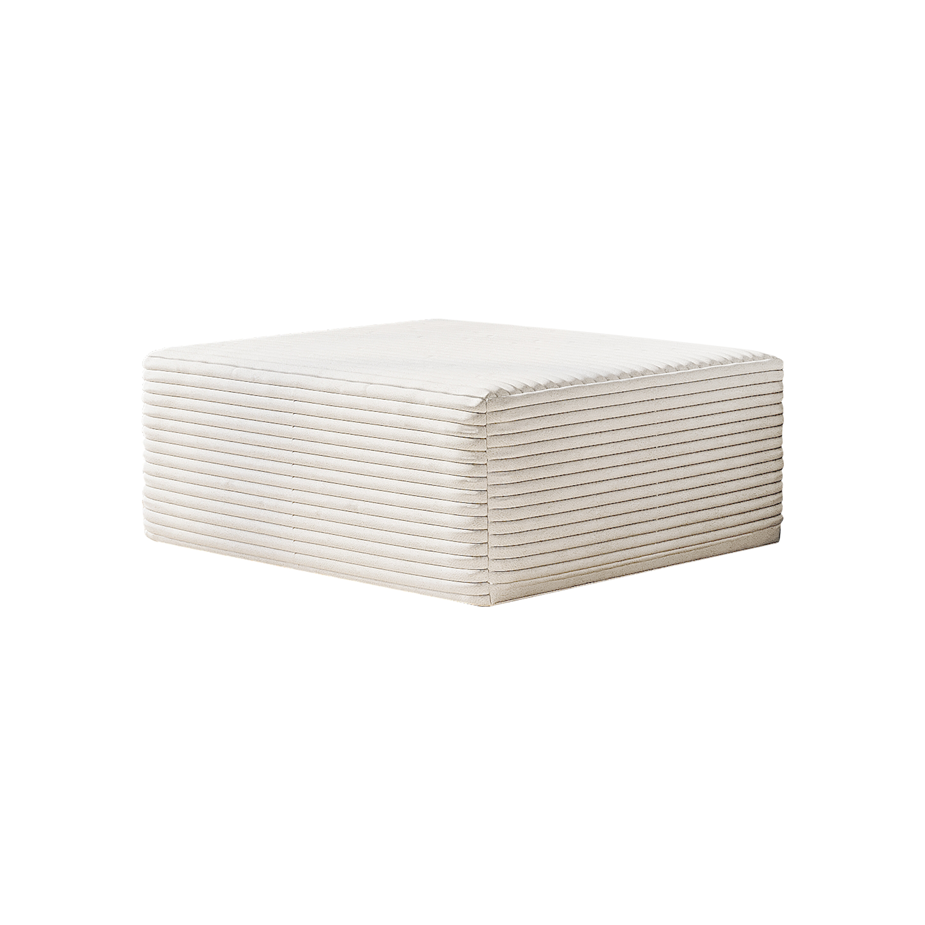 37.40"Sofa ottoman ,No Assembly Required,White(Plush Corduroy Fabric) - Image 6