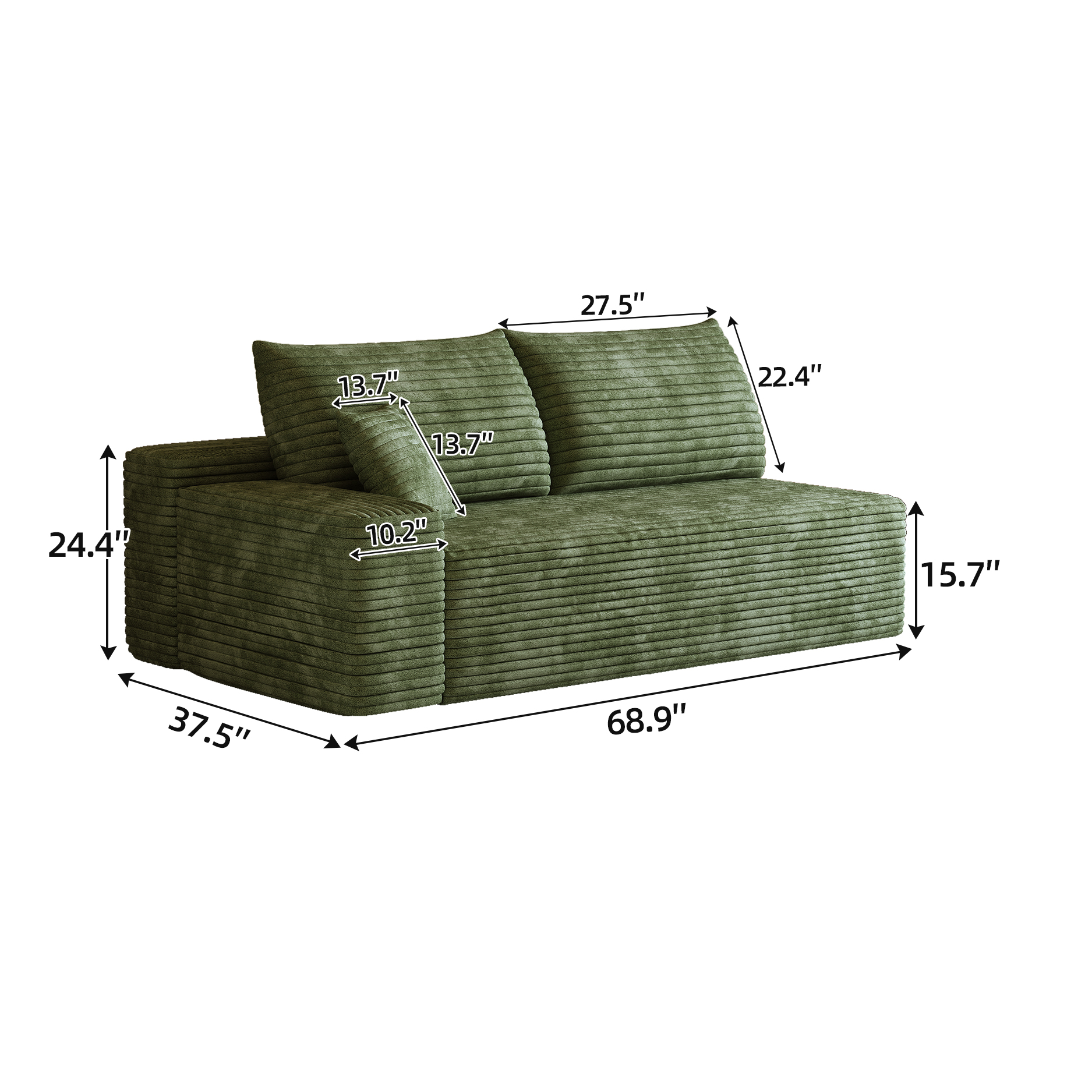 Y159-3L-GREEN 3seater left green - Image 4