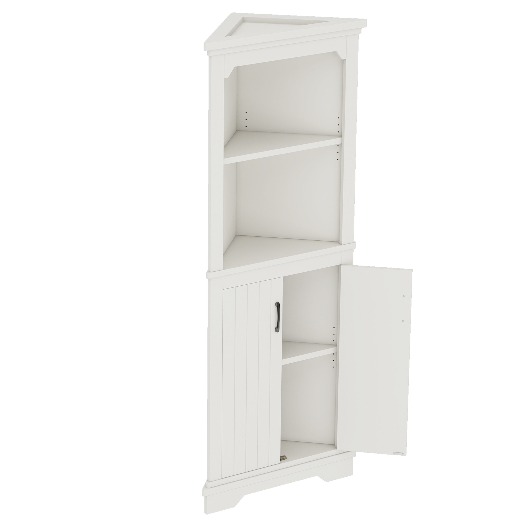 Tall Corner Cabinet with Doors for living room, bathroom,Dining Room or Kitchen,White - Image 4