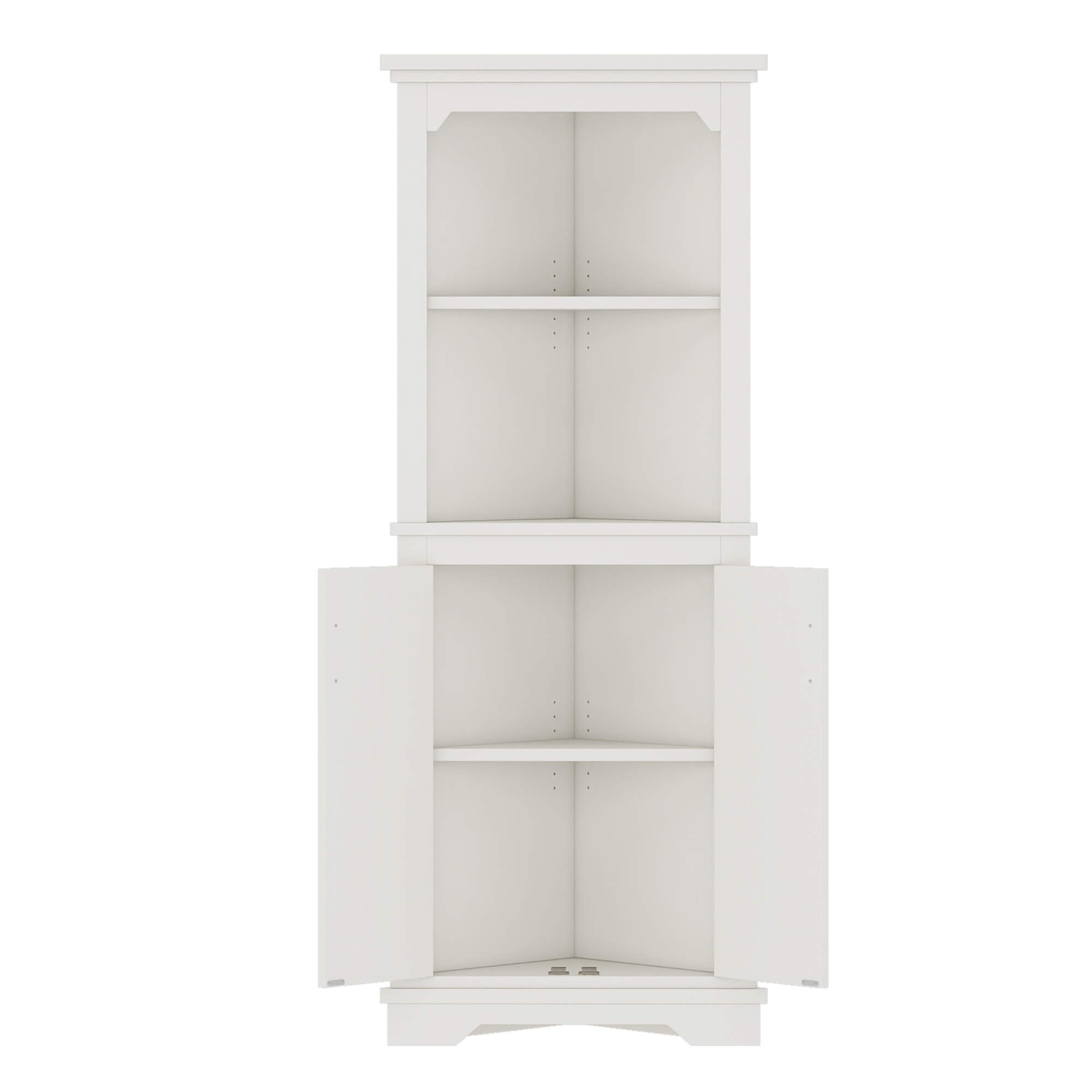Tall Corner Cabinet with Doors for living room, bathroom,Dining Room or Kitchen,White - Image 5