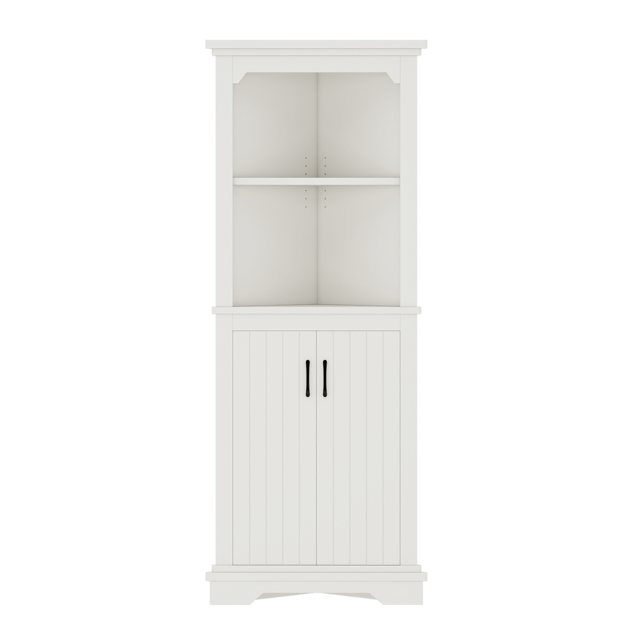 Tall Corner Cabinet with Doors for living room, bathroom,Dining Room or Kitchen,White - Image 6