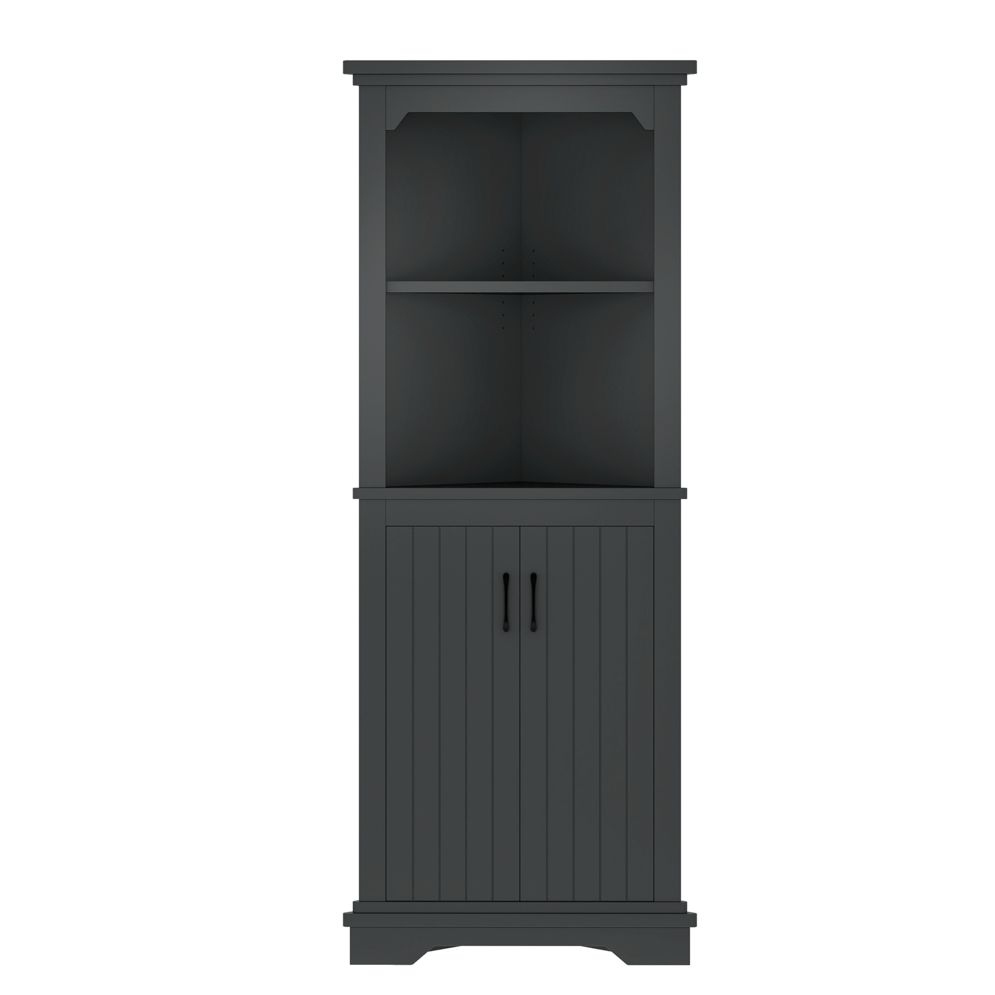 Tall Corner Cabinet with Doors for living room, bathroom,Dining Room or Kitchen,Black - Image 5