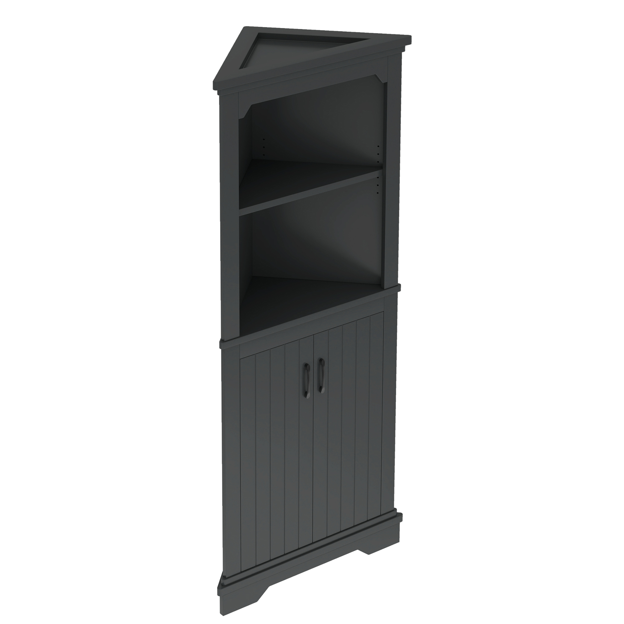 Tall Corner Cabinet with Doors for living room, bathroom,Dining Room or Kitchen,Black - Image 6