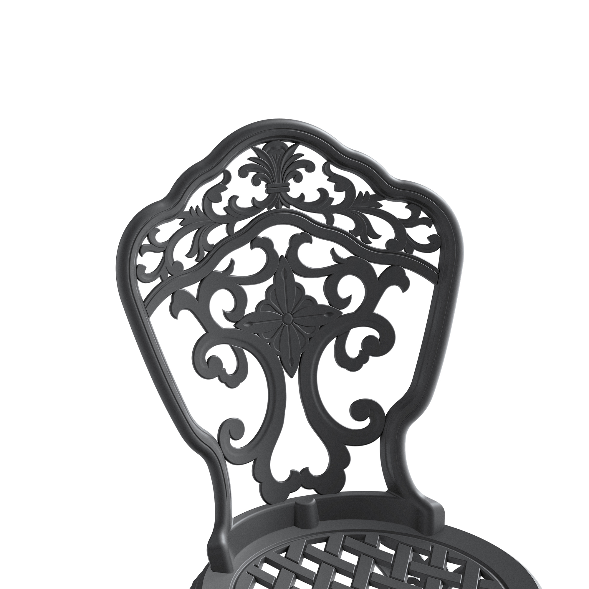 Cast Aluminum Patio Dining Chair 4PCS With Black Frame - Image 4