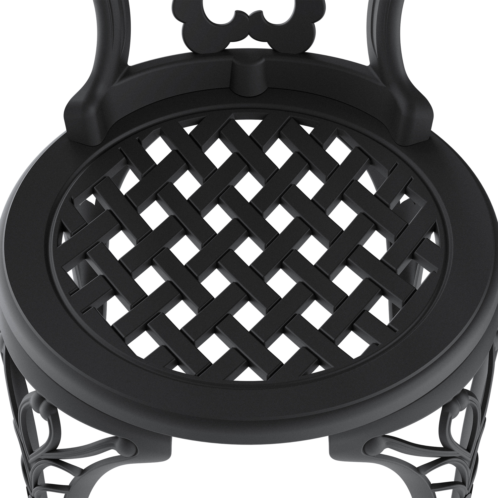 Cast Aluminum Patio Dining Chair 4PCS With Black Frame - Image 5