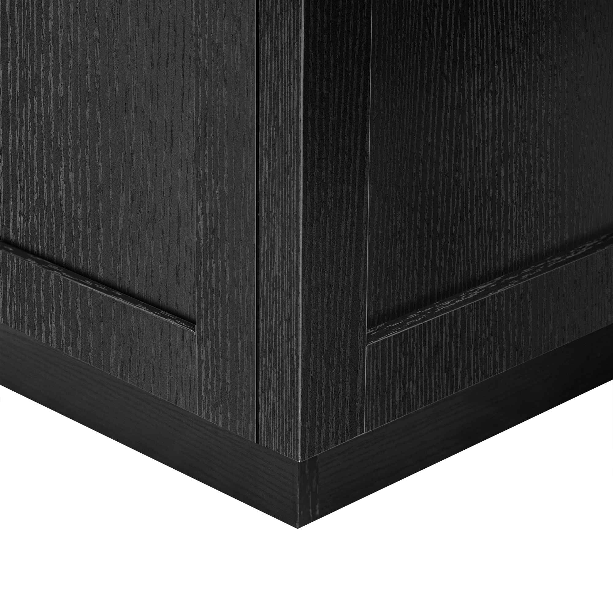K&K 82.7 inch Kitchen Island with Extendable Dining Table for 4-6 Person,Faux Mable Kitchen Table with Double-sized Storage,Power Outlet,Kitchen island with Storage 2 Drawers 2 Side Open Shelves,Black - Image 5