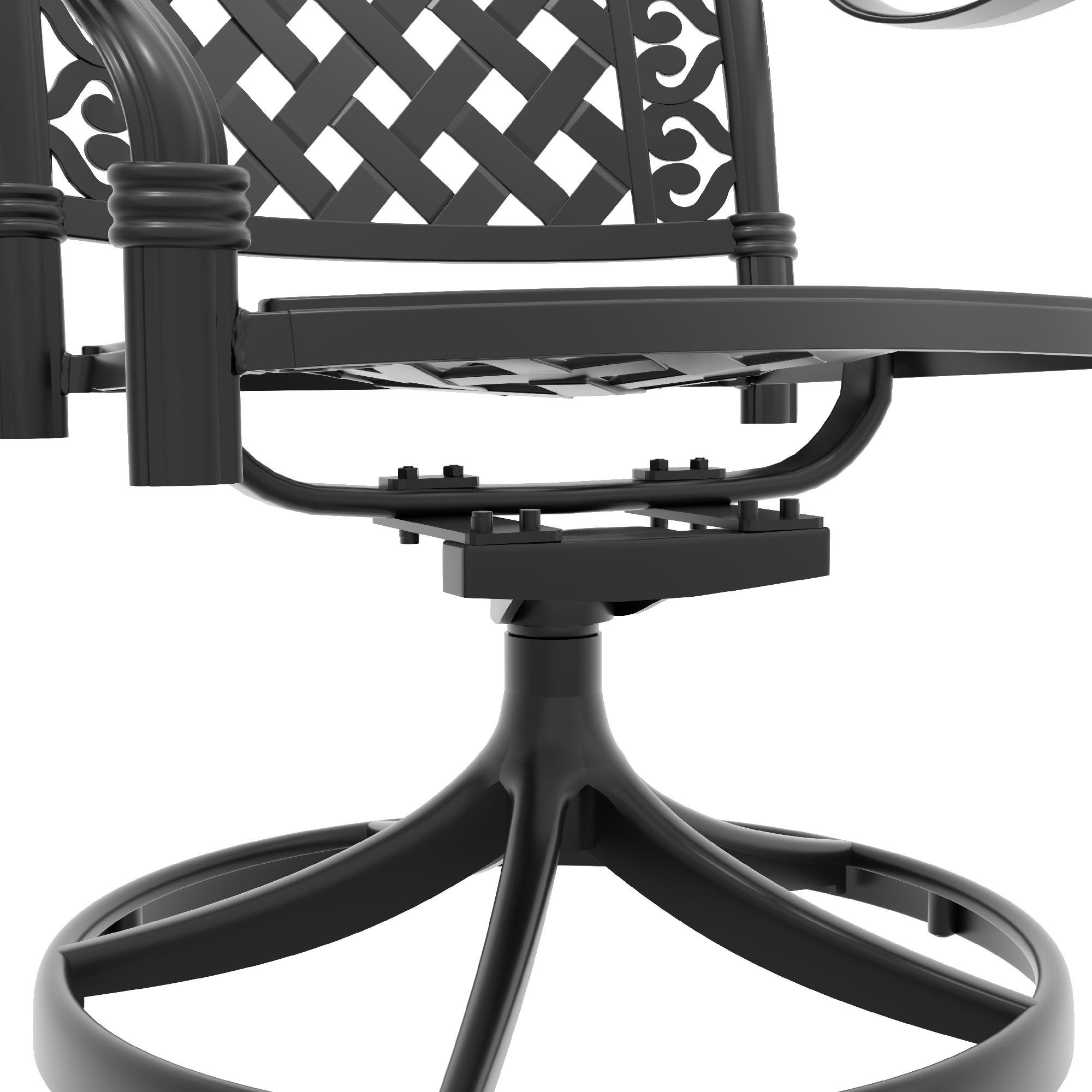 5-Piece All-Weather Cast Aluminum Dining Set, Include 4 Swivel Chairs and 30.71" Round Table With Black Frame (same sku: W1710S00432 ) - Image 5