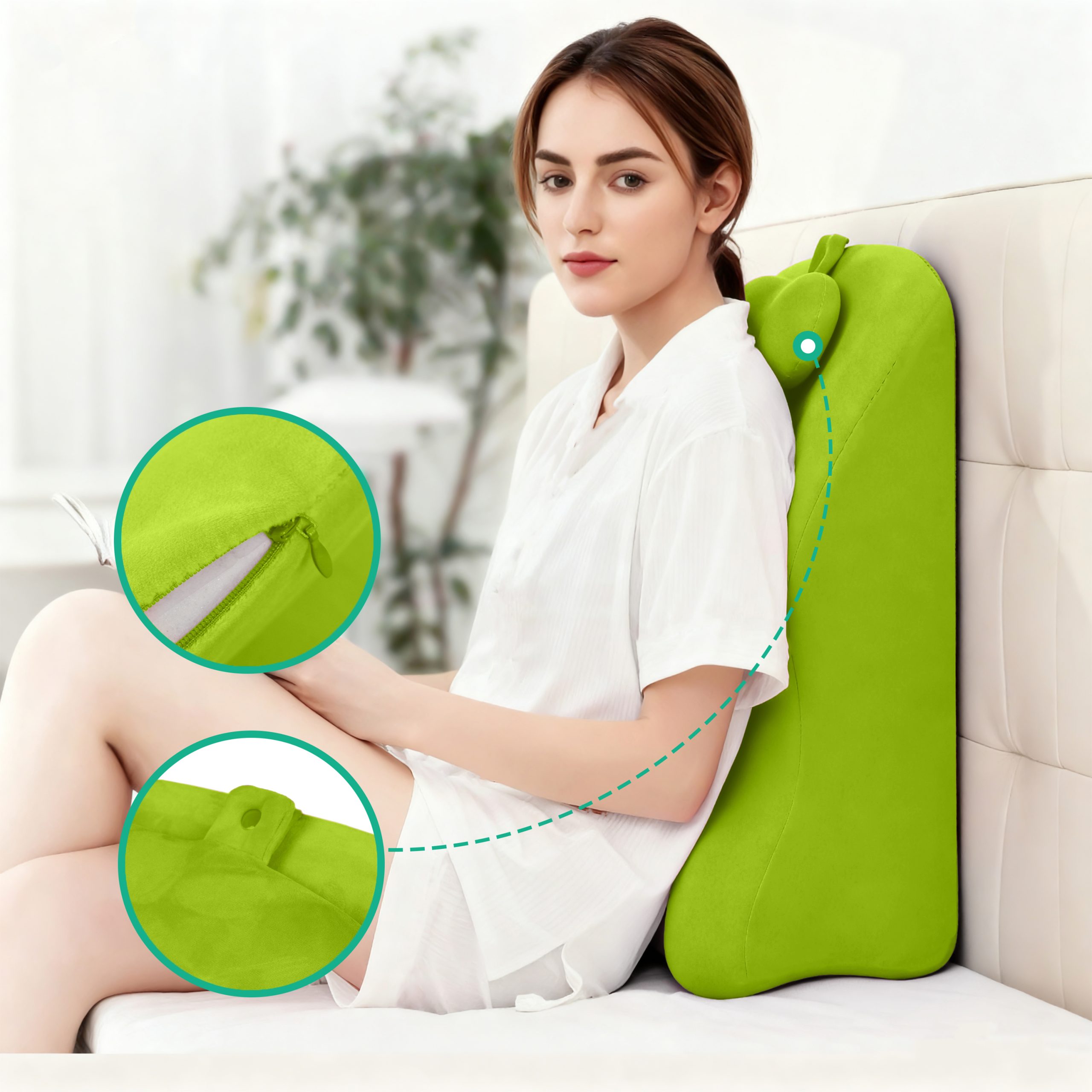 Ergonomic Spinal Posture Support & Multi-Functional Bed Pillow -green - Image 6
