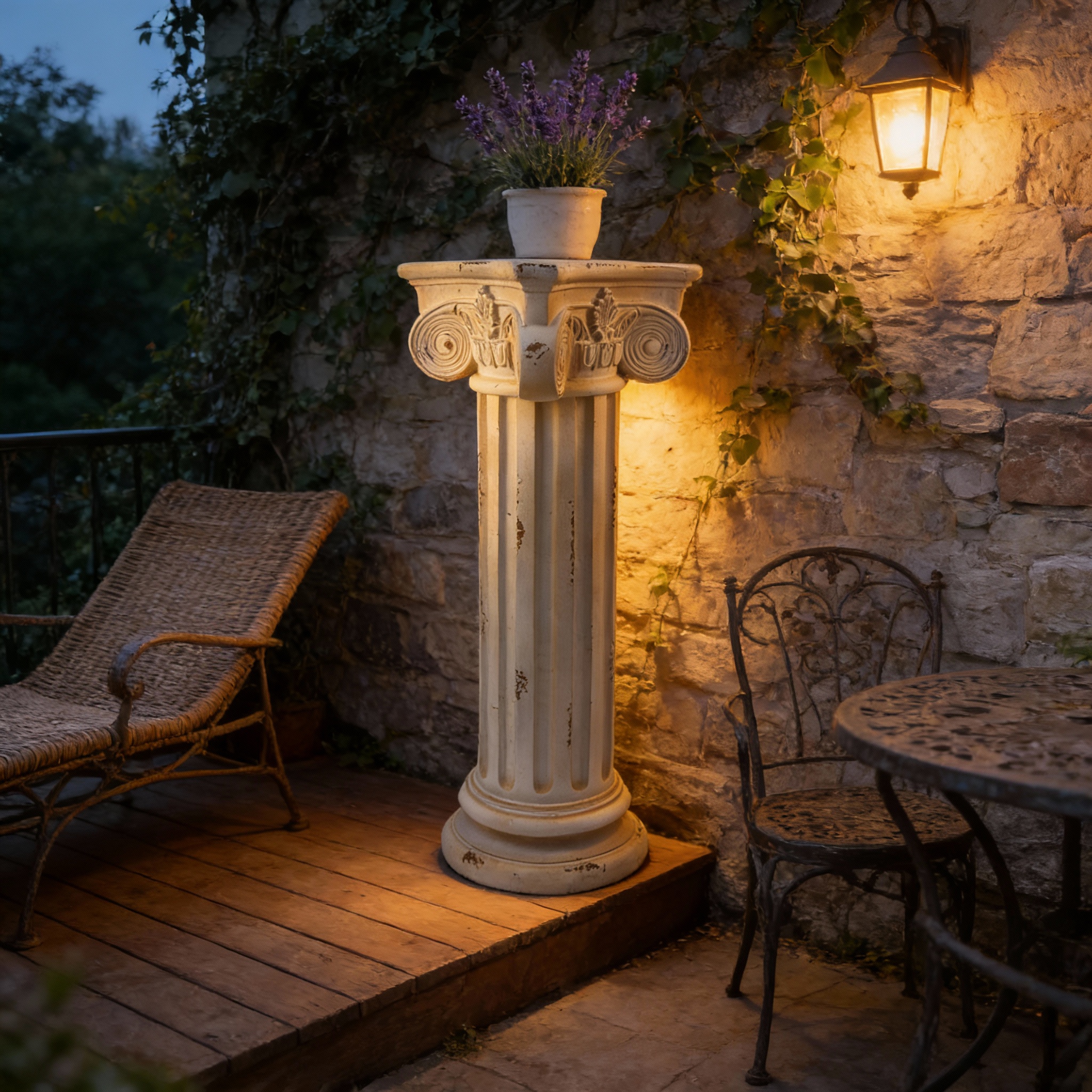 Pedestal Column Plant Stand 28.93'' Tall Roman Column with Base Roman Pillar Greek Column Magnesium Oxide Statue Sculpture Pedestal Stand Holder for Indoor Outdoor Wedding Birthday Party decorate - Image 2