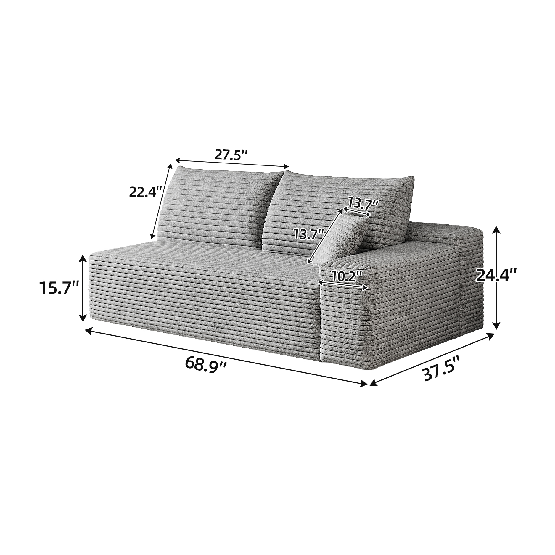 Y159-3R-GREY 3seater right grey - Image 4