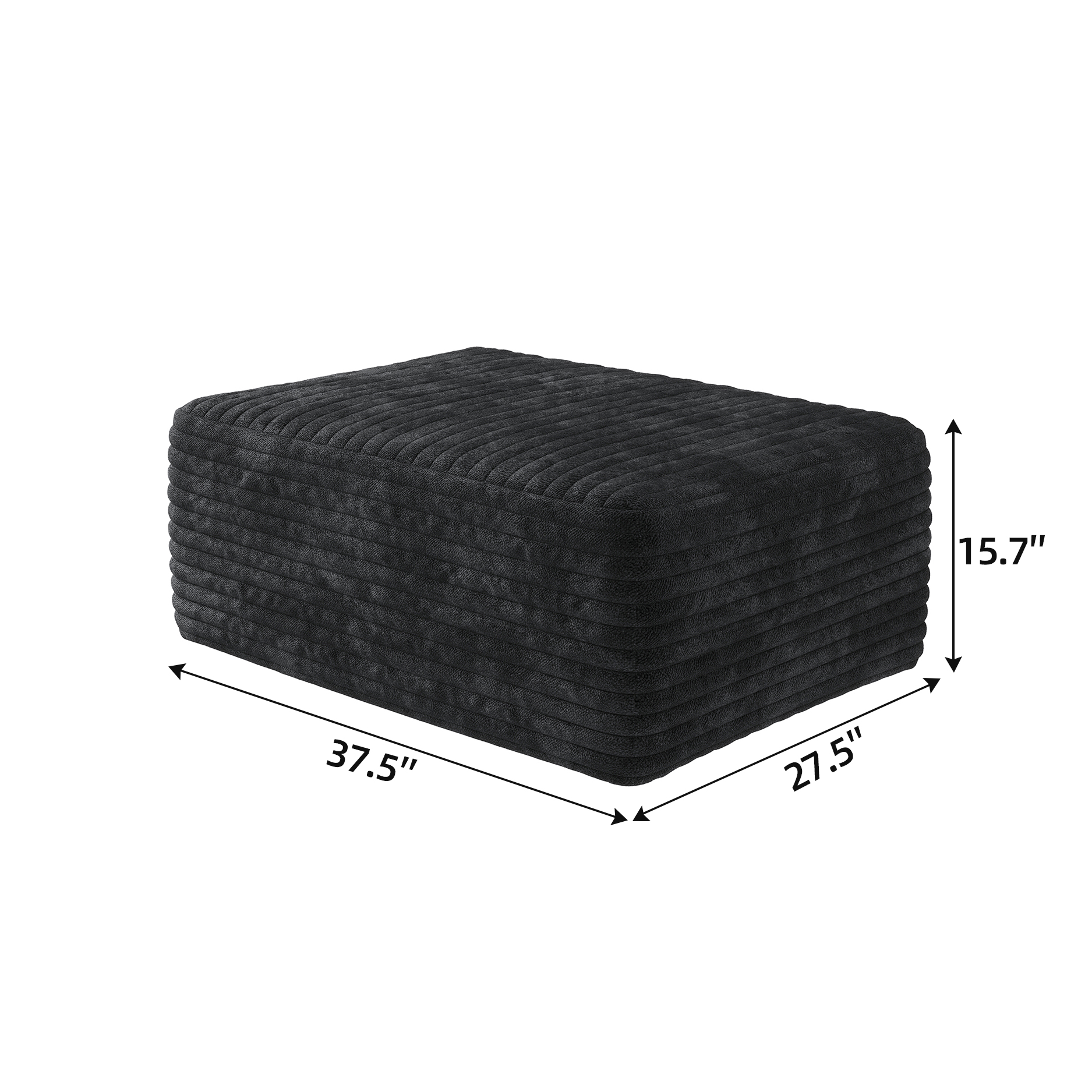 Sofa ottoman ,No Assembly Required,Black(Plush Corduroy Fabric) - Image 4
